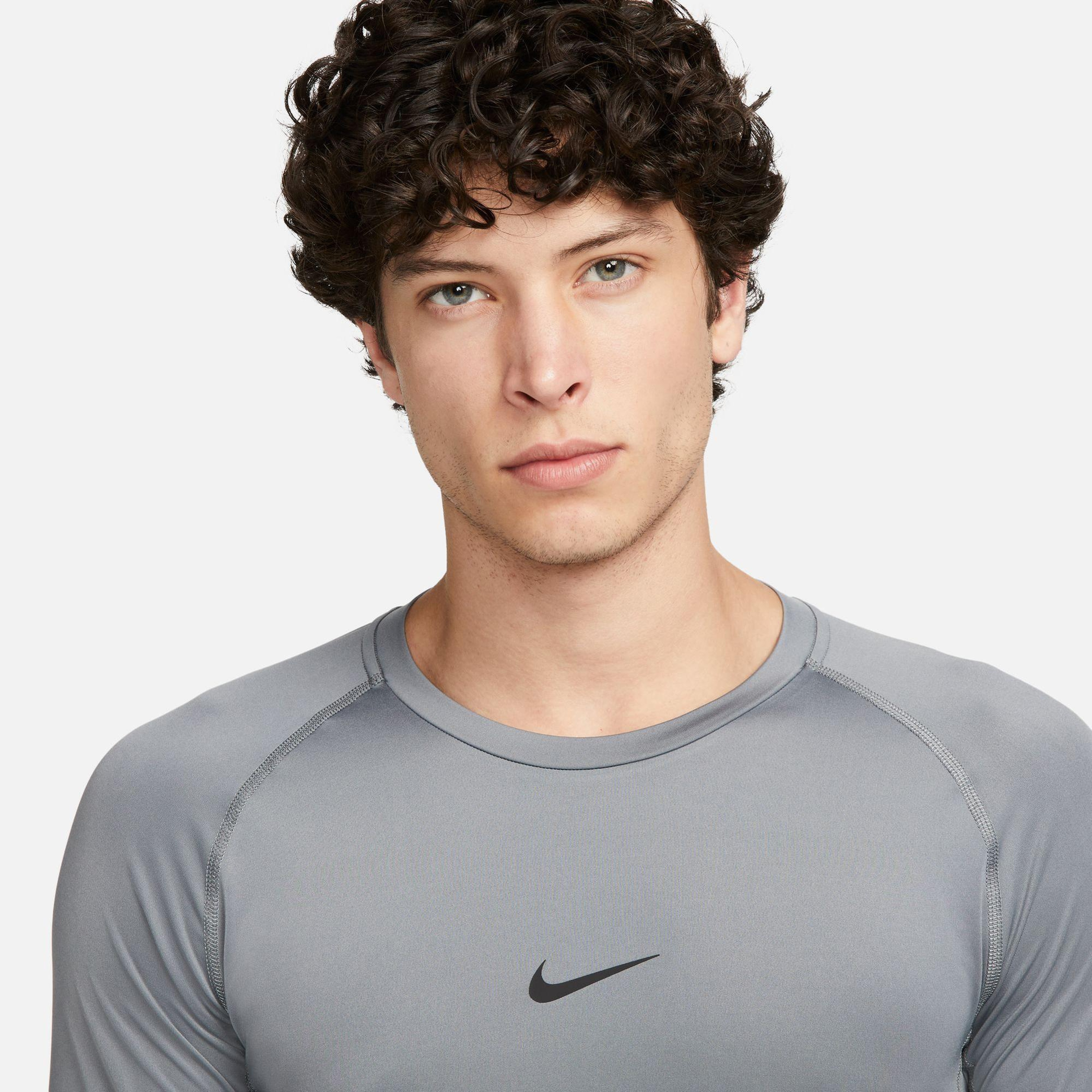 Nike Pro Dri-Fit Top Erkek Gri Uzun Kollu T-Shirt