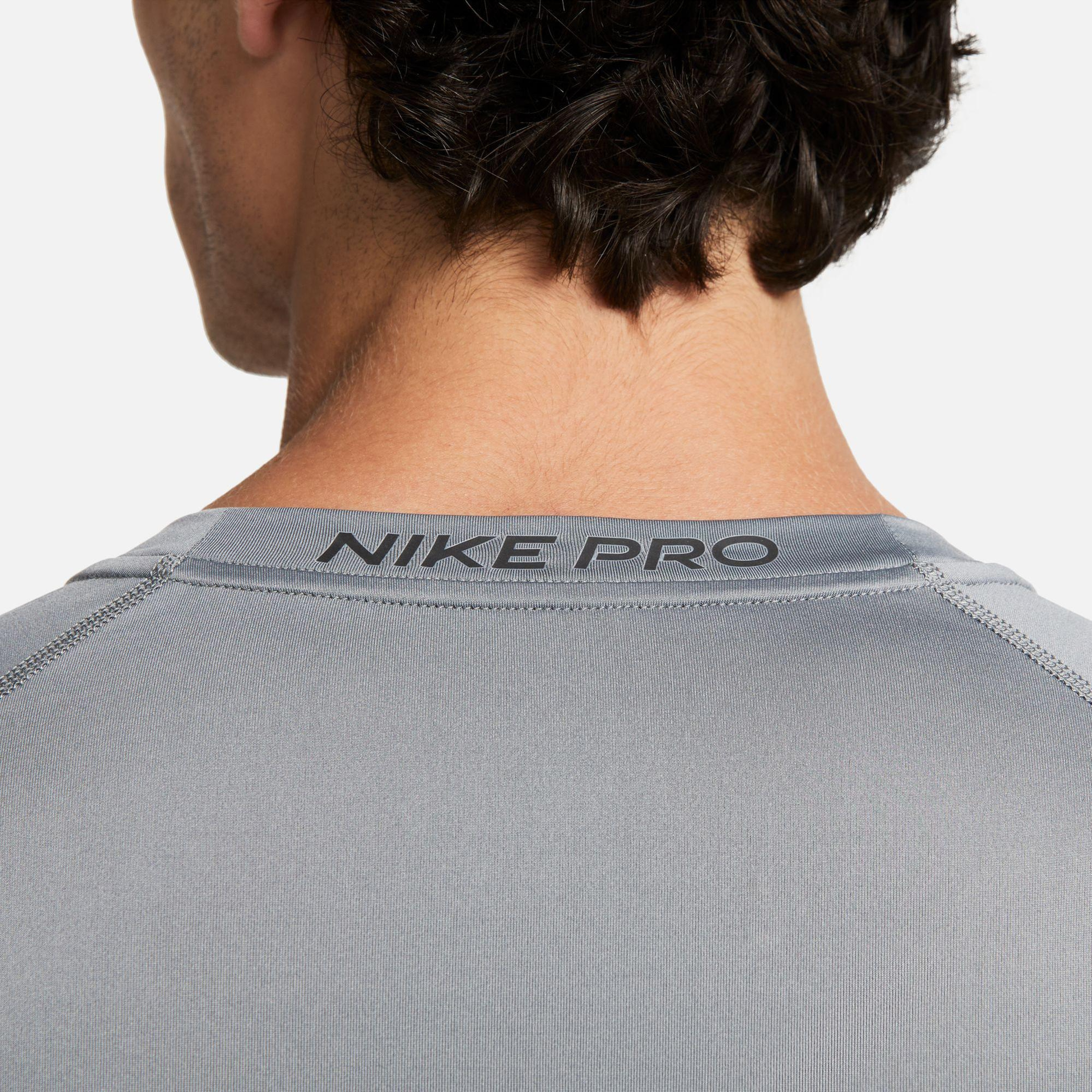 Nike Pro Dri-Fit Top Erkek Gri Uzun Kollu T-Shirt