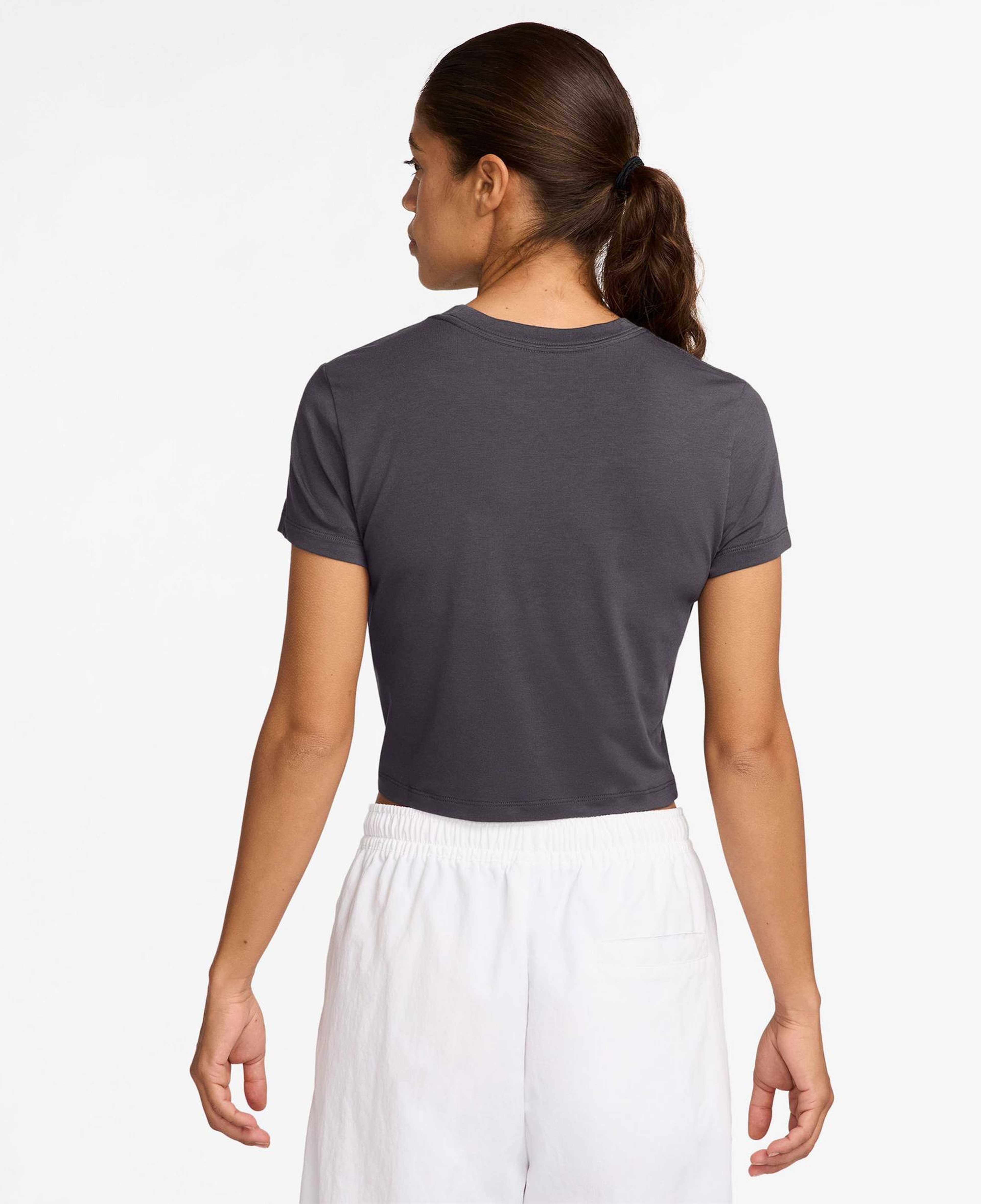 Nike Sportswear Chill Knit Kadın Gri Crop T-Shirt