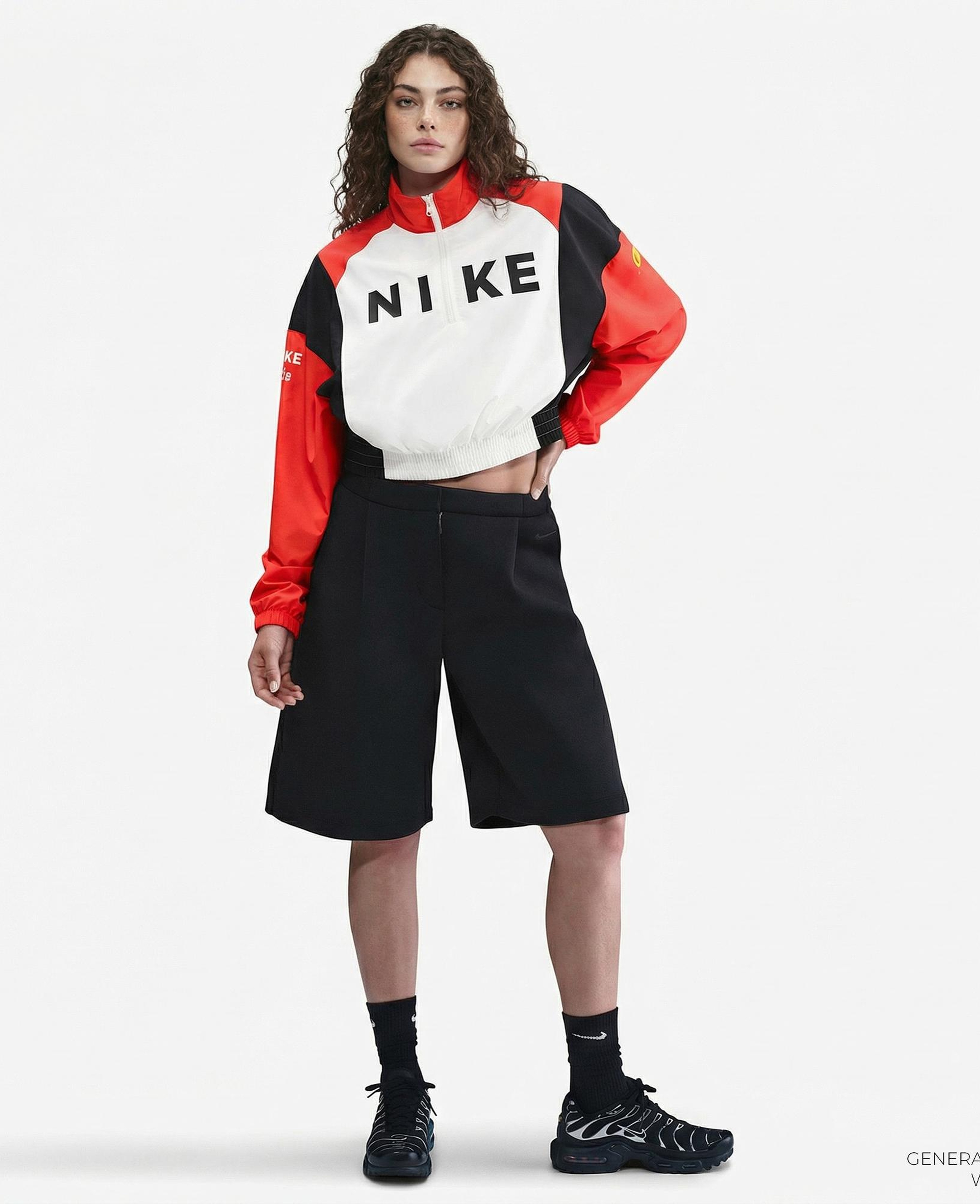 Nike Sportswear Classics Woven Remix Kadın Renkli Sweatshirt