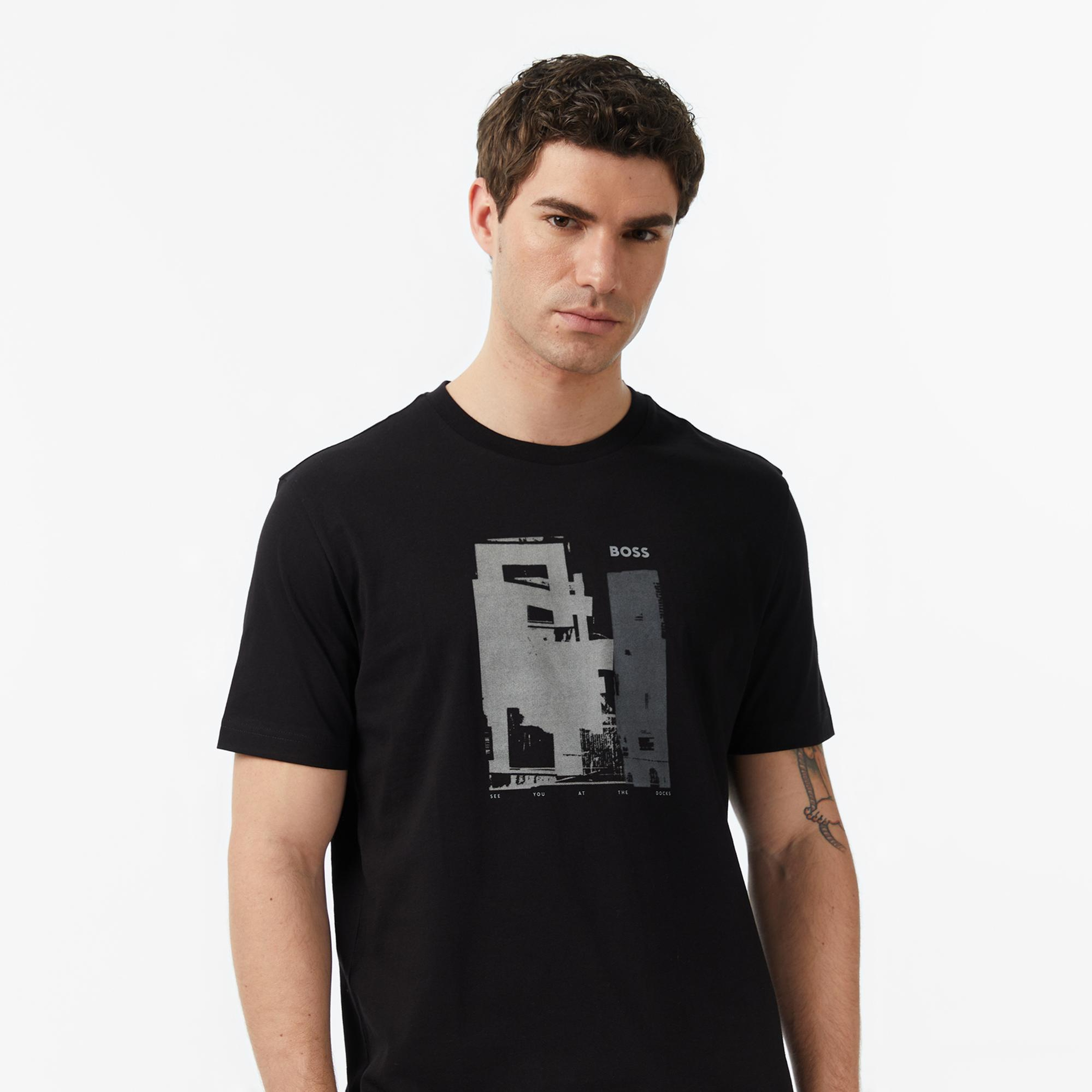 Boss Te Imprint Erkek Siyah T-Shirt
