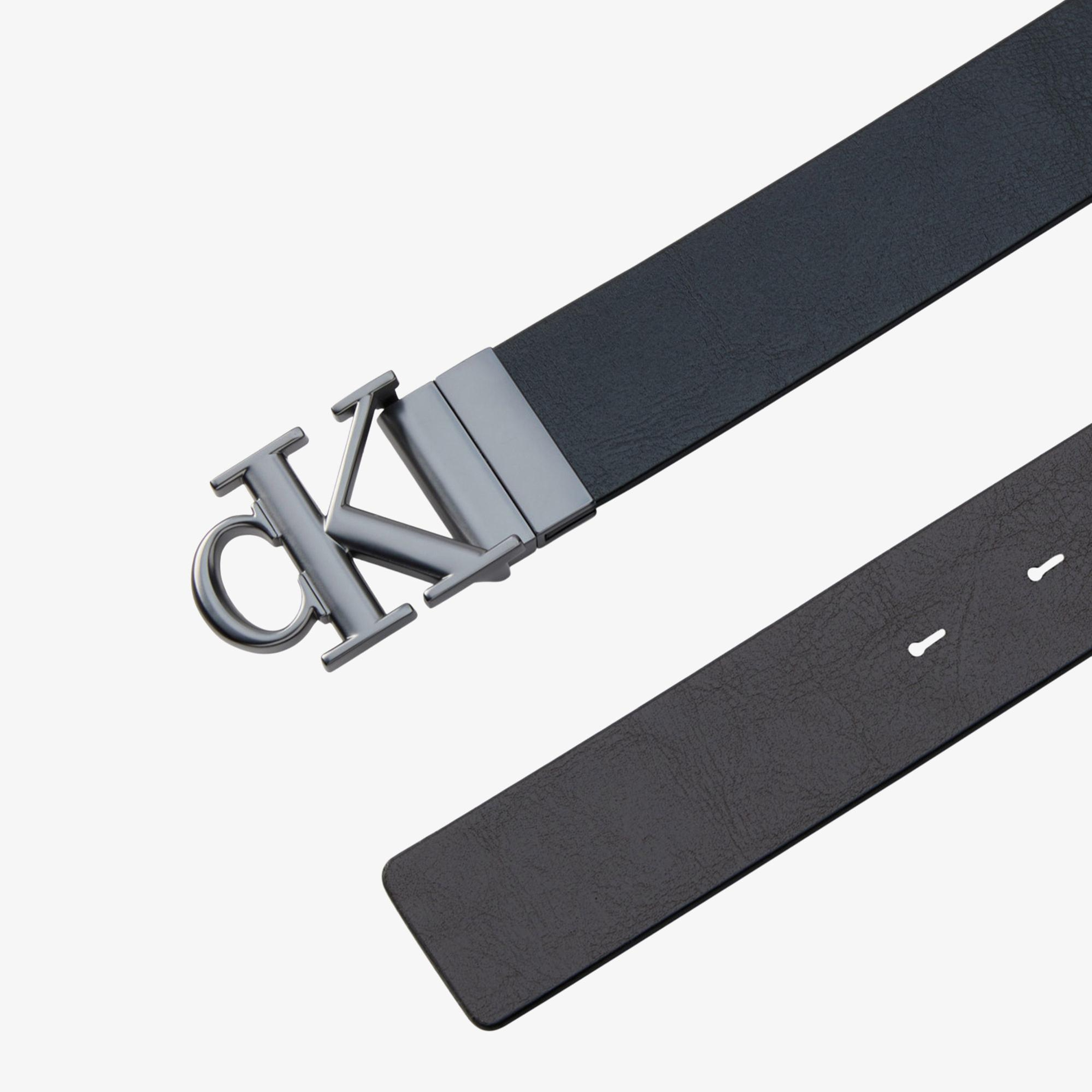 Calvin Klein Monogram Plaque Buckle Erkek Siyah Kemer