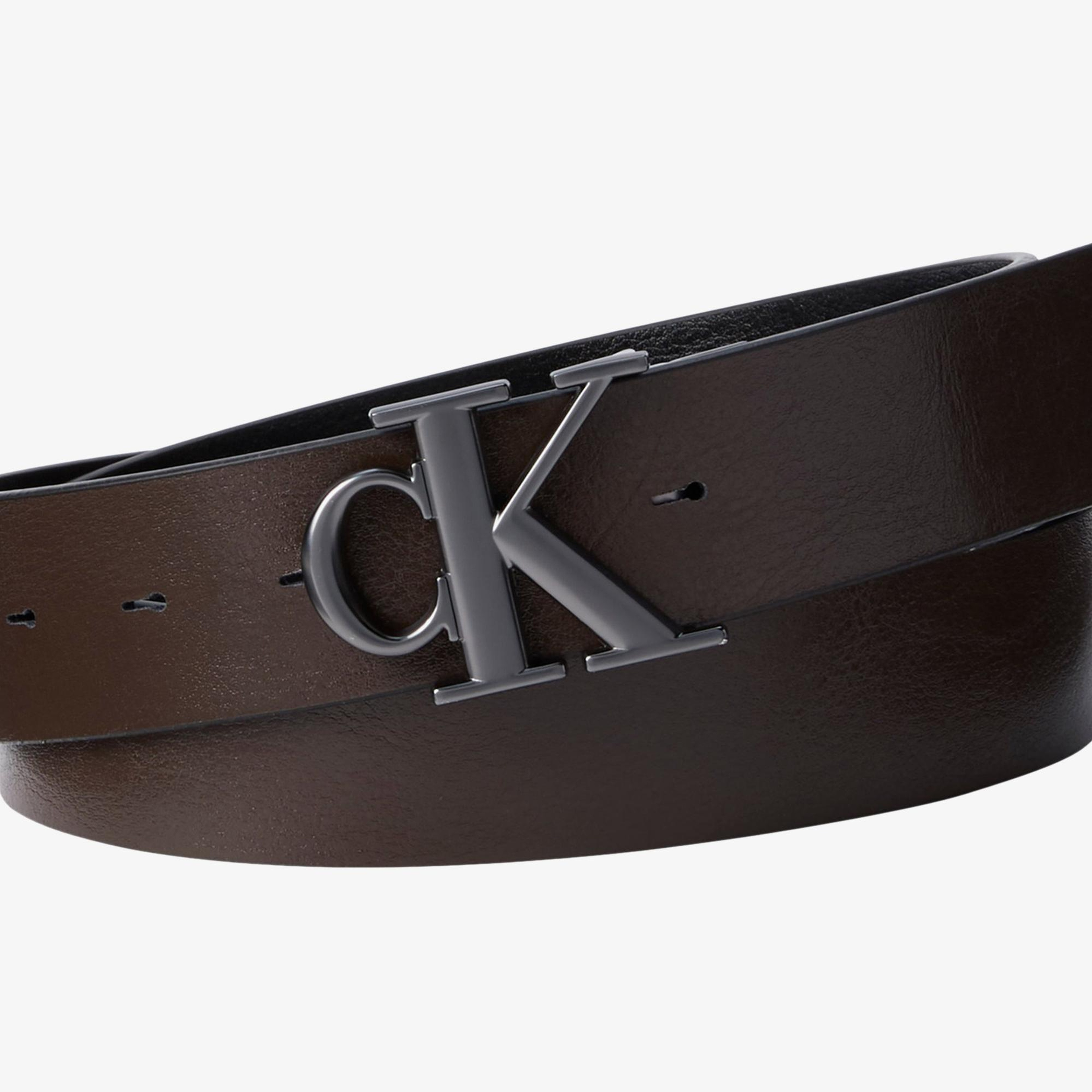 Calvin Klein Monogram Plaque Buckle Erkek Siyah Kemer