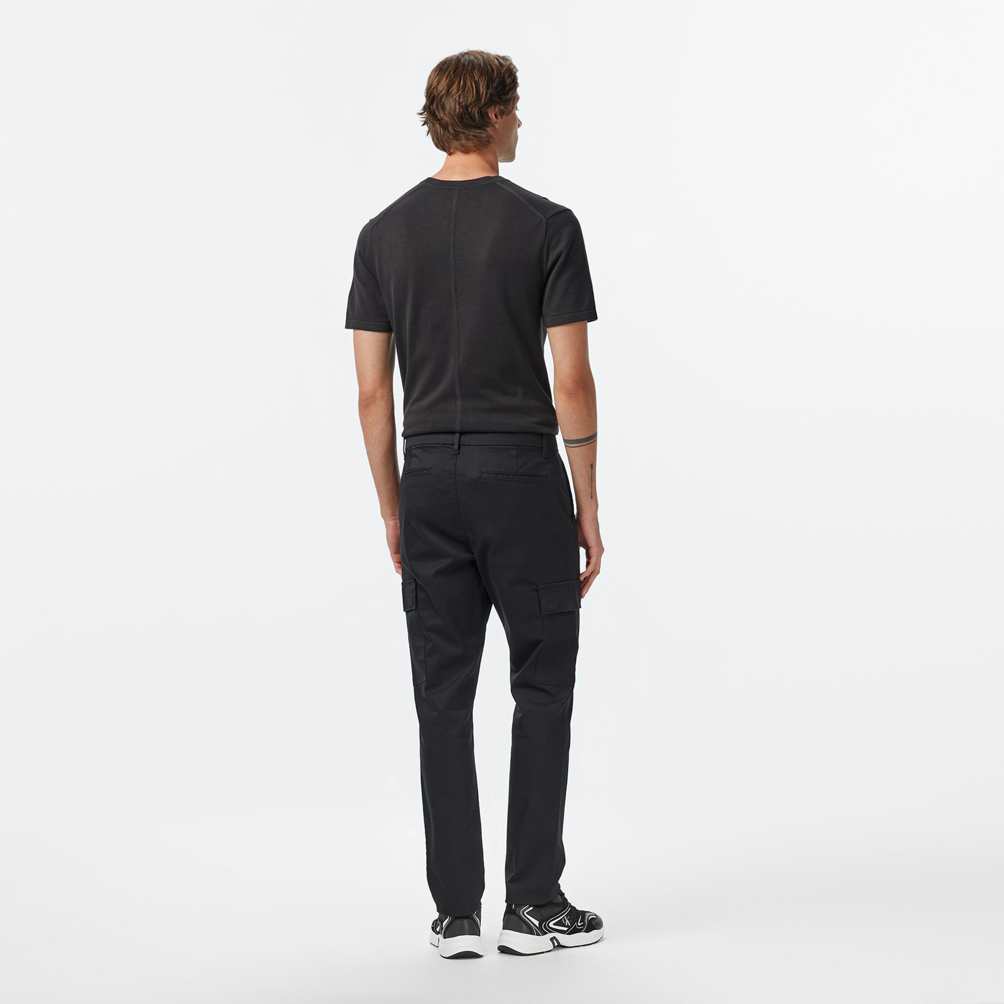 Calvin Klein Slim Refined Stretch Cargo Erkek Siyah Pantolon