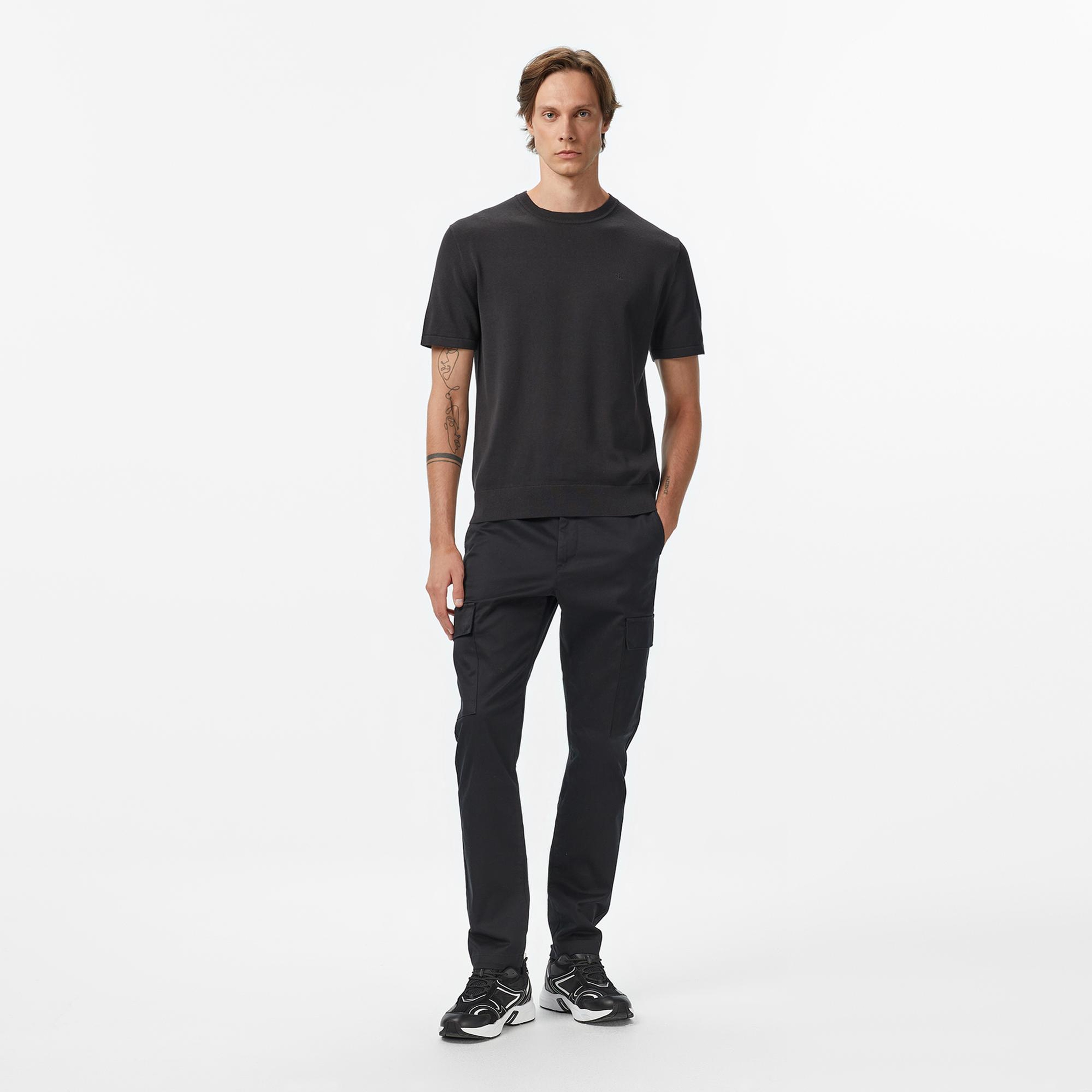 Calvin Klein Slim Refined Stretch Cargo Erkek Siyah Pantolon