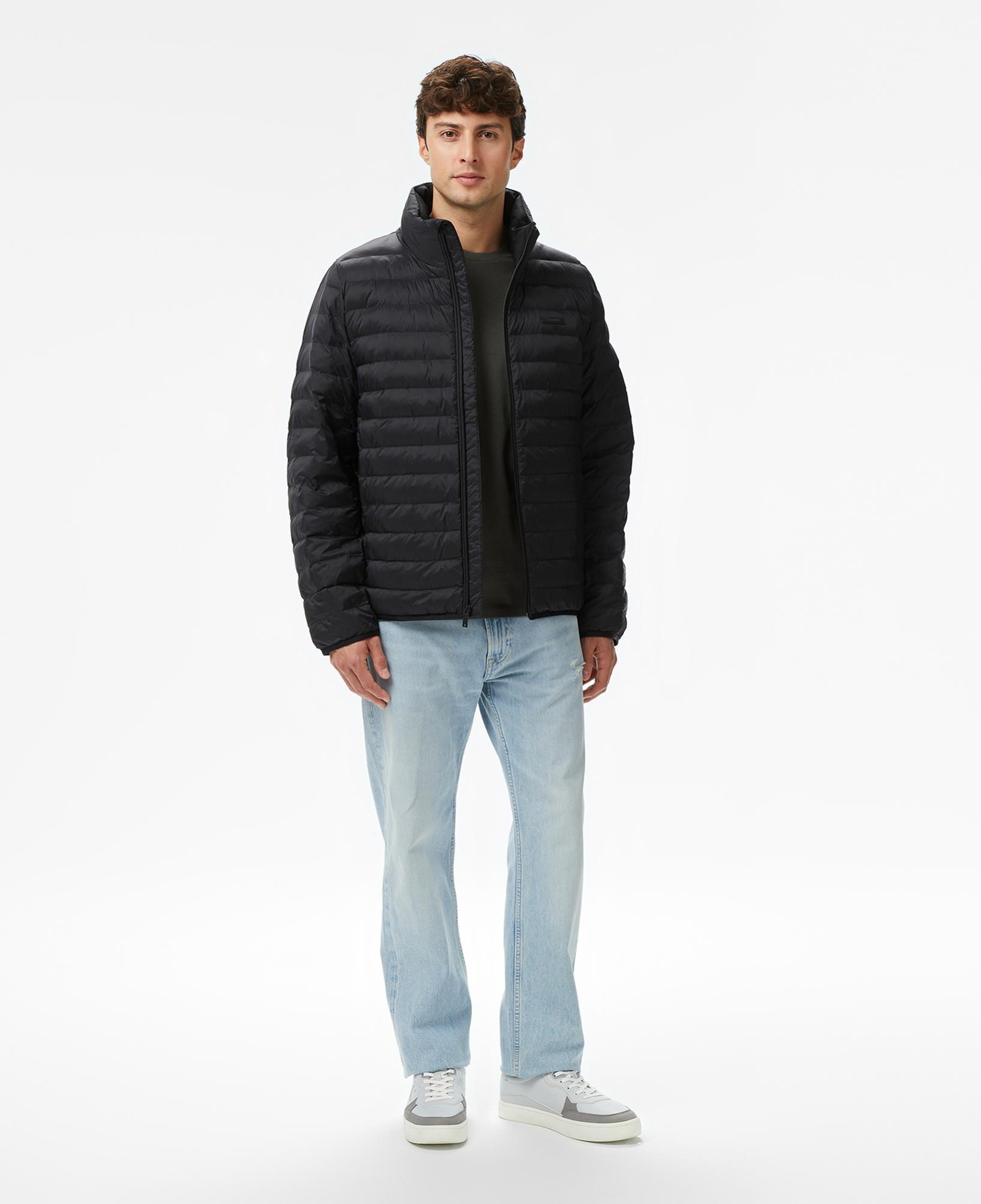 Calvin Klein Nylon Channeled Puffer Erkek Siyah Mont