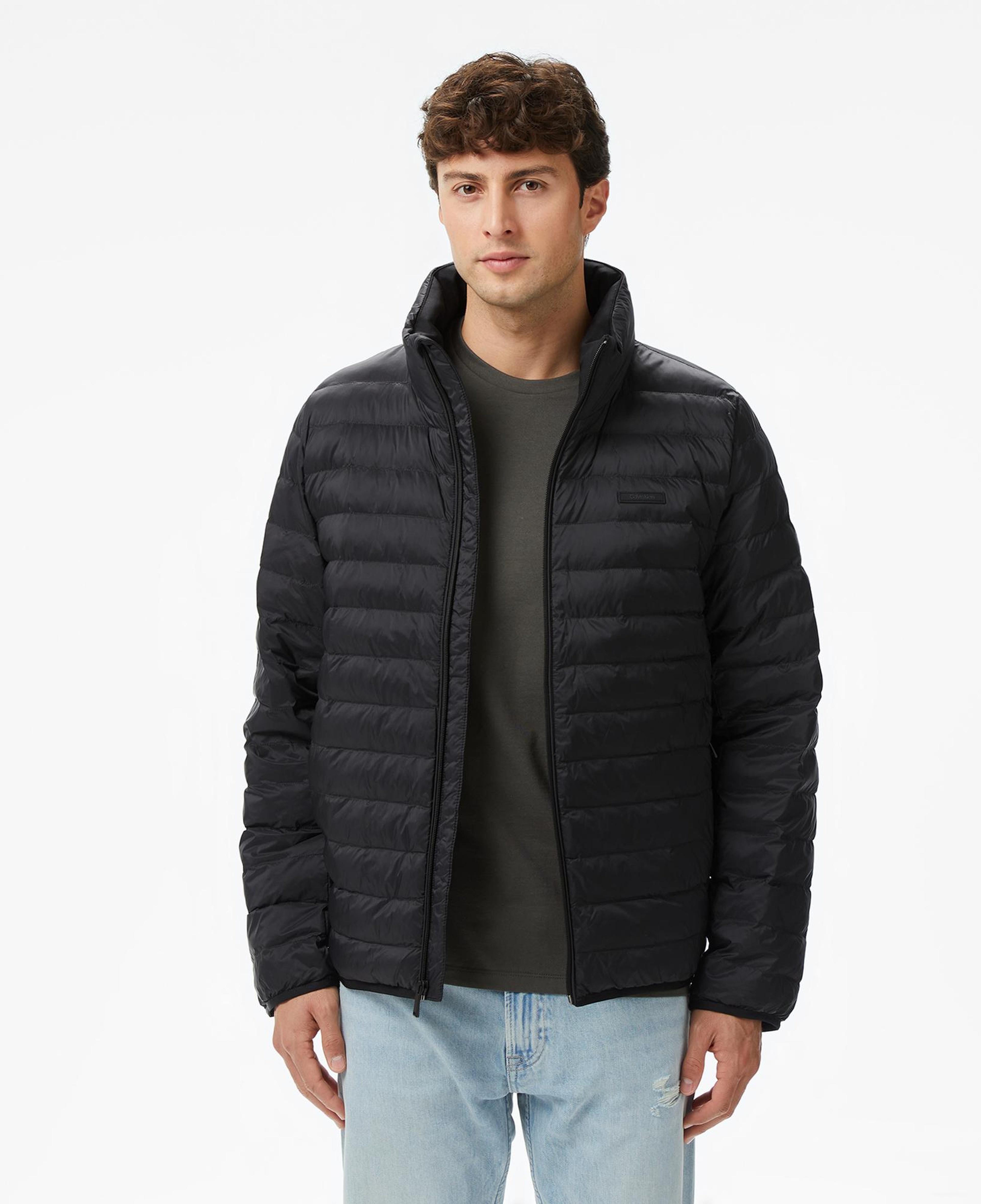 Calvin Klein Nylon Channeled Puffer Erkek Siyah Mont