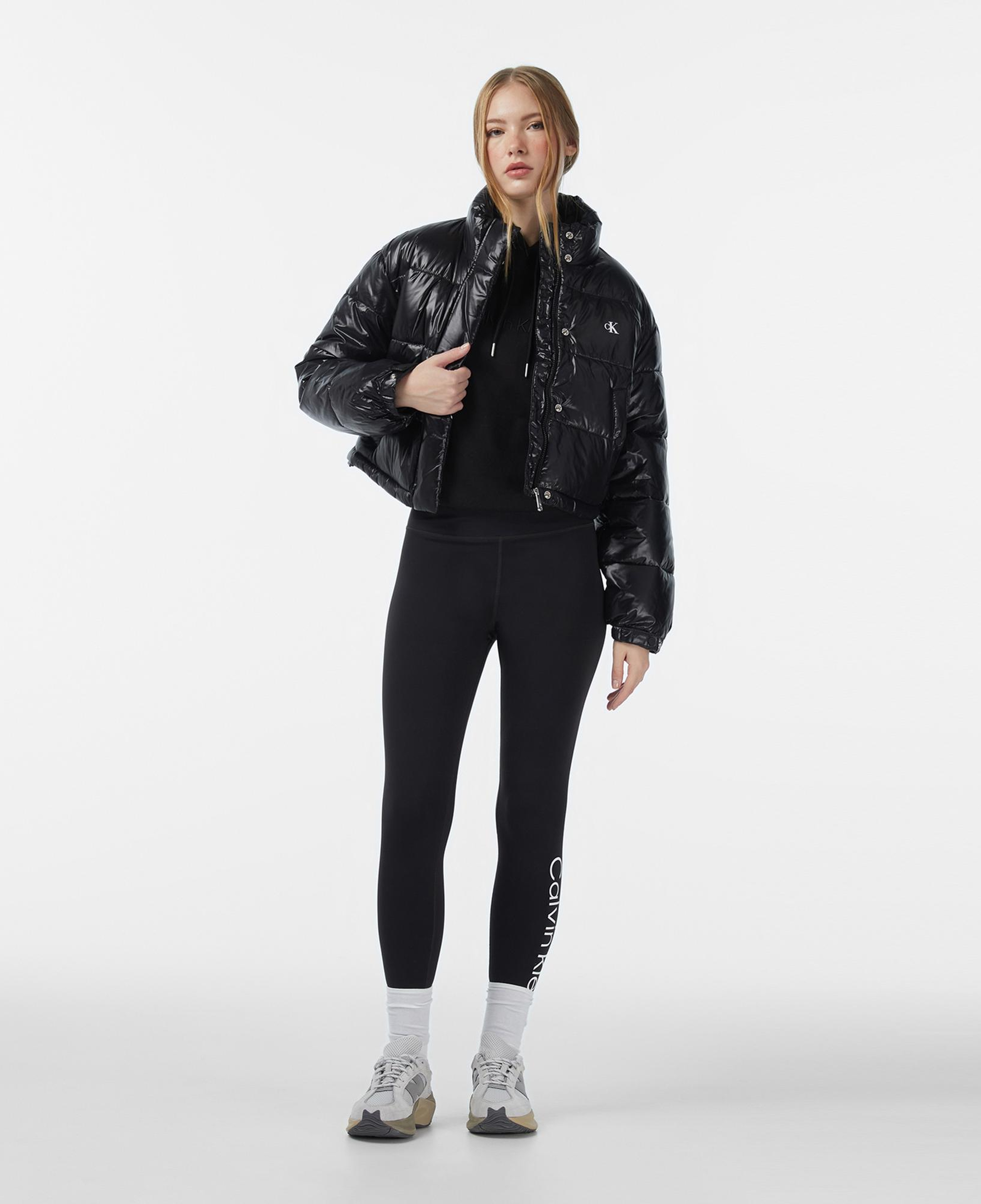 Calvin Klein Shine Crop Puffer Kadın Siyah Mont