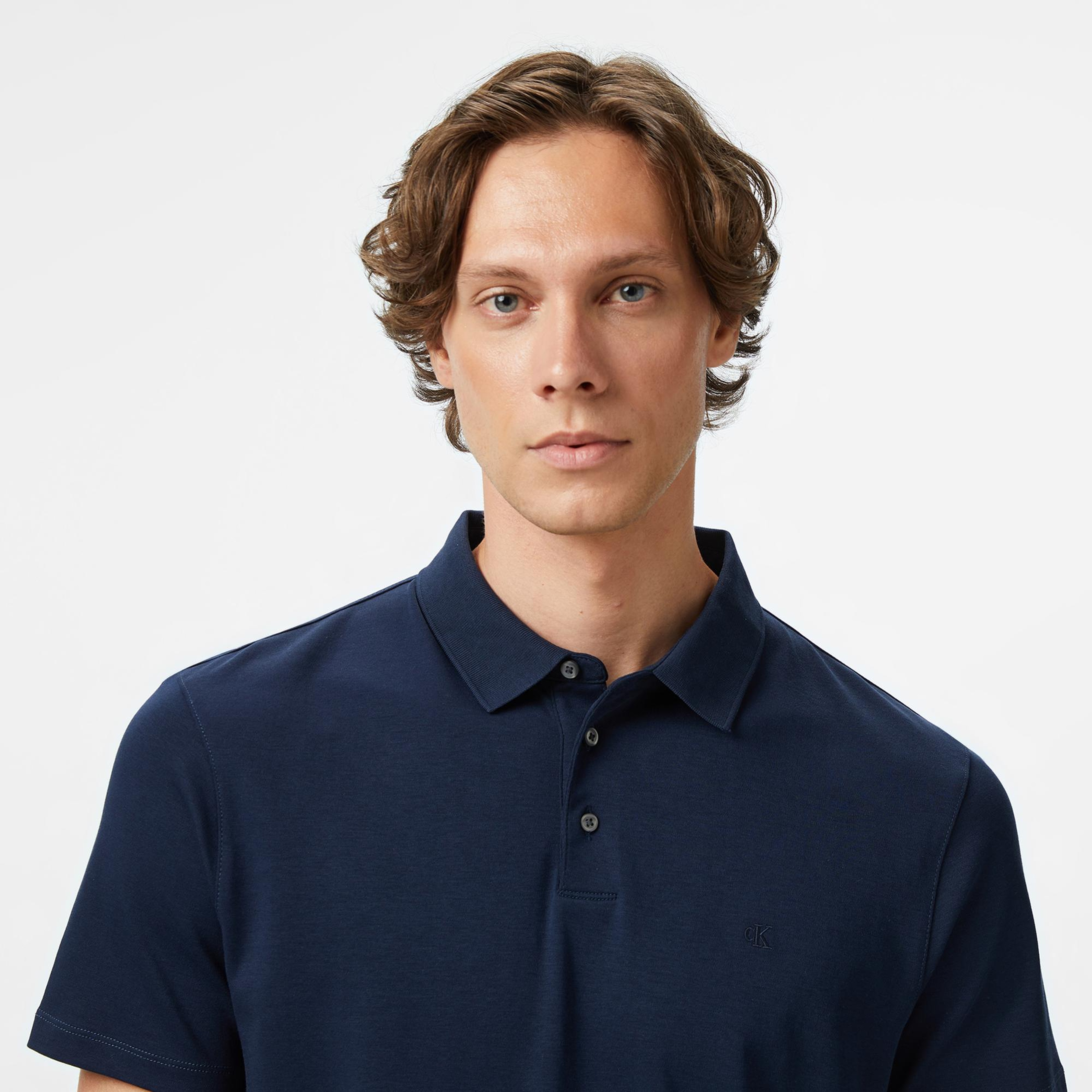 Calvin Klein Supima Erkek Lacivert Polo