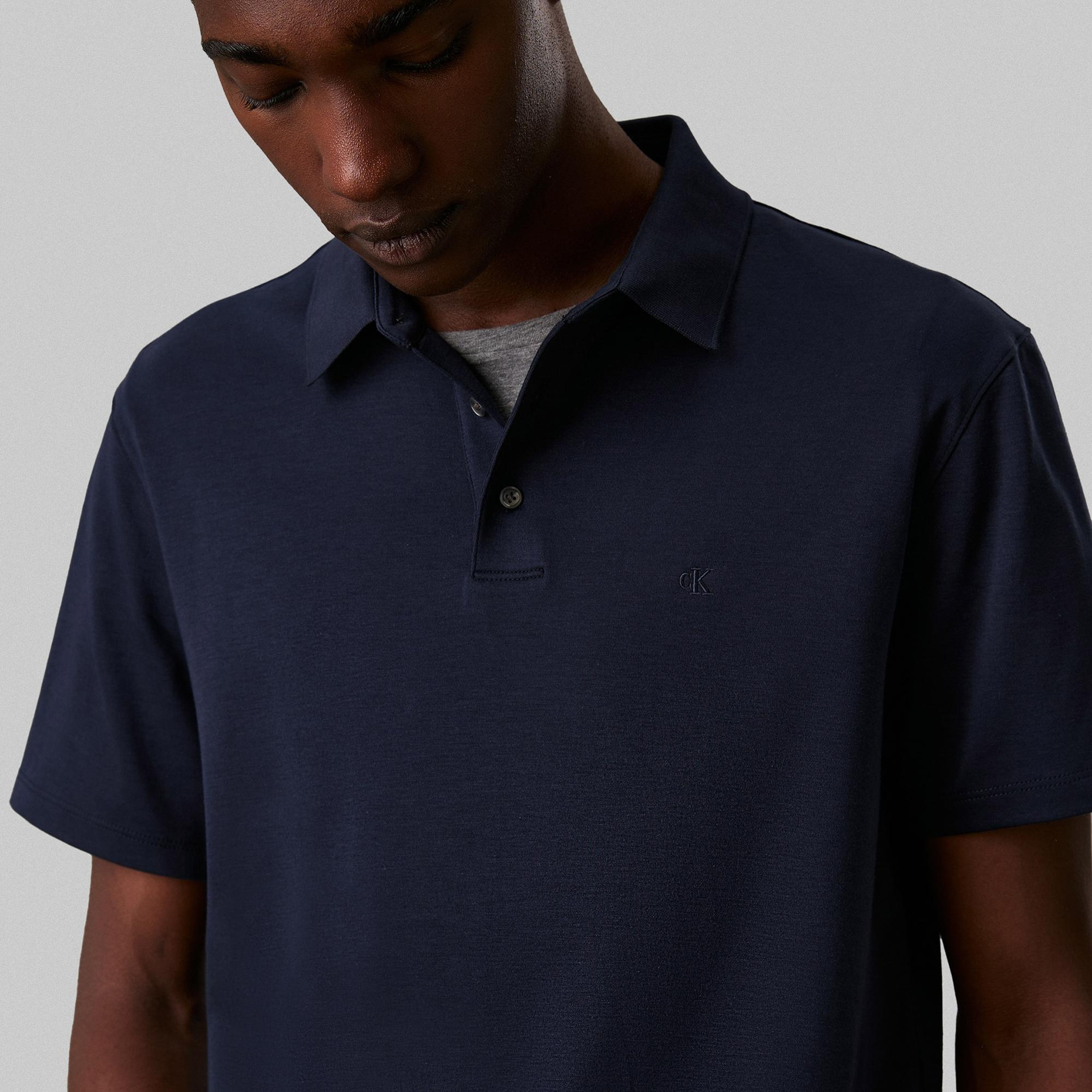 Calvin Klein Supima Erkek Lacivert Polo