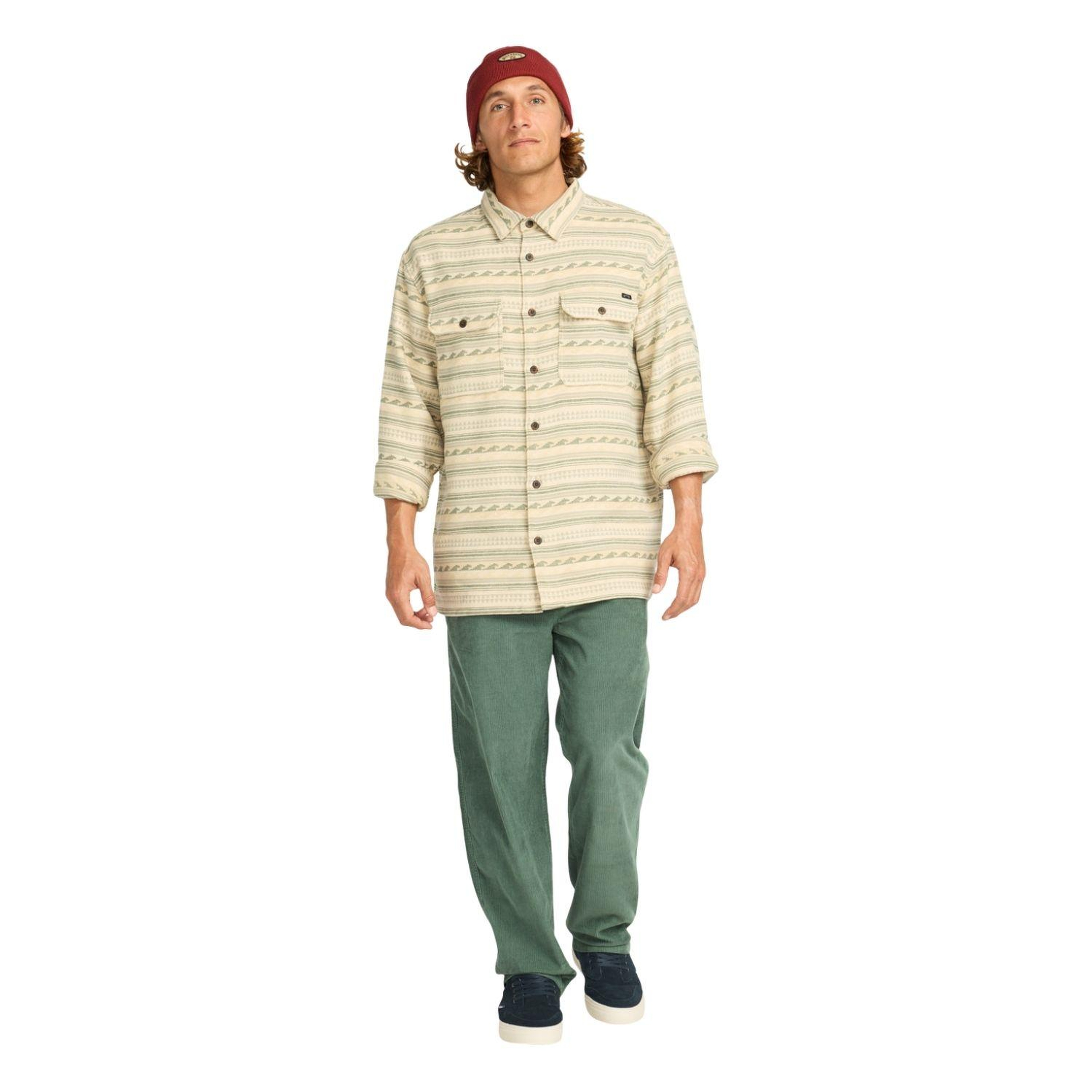 Billabong Offshore Jacquard Flannel Erkek Bej Gömlek