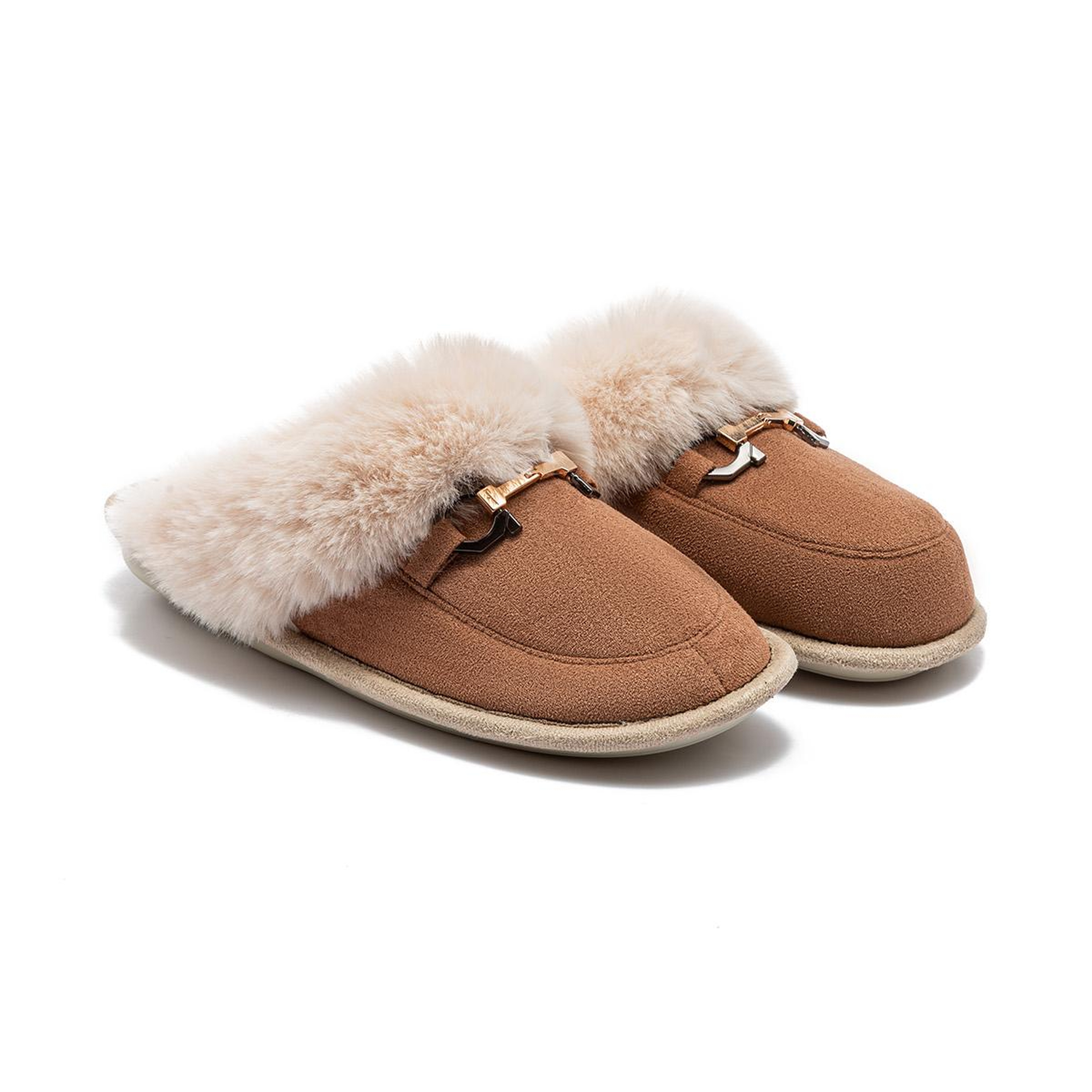 Ania Kadın Tokalı Ev Terliği Kahverengi 37/41