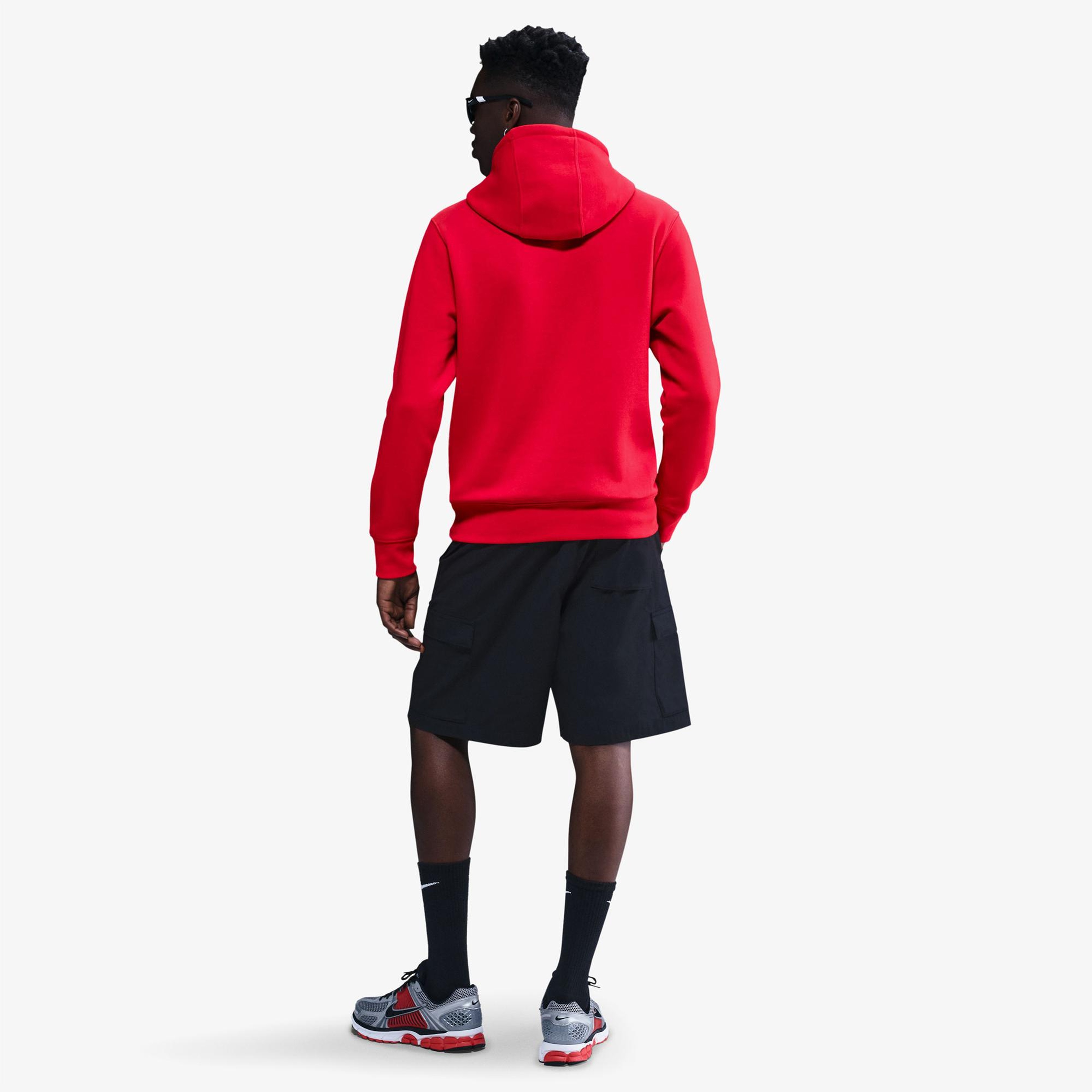 Nike Club Pullover Fleece Erkek Kırmızı Hoodie