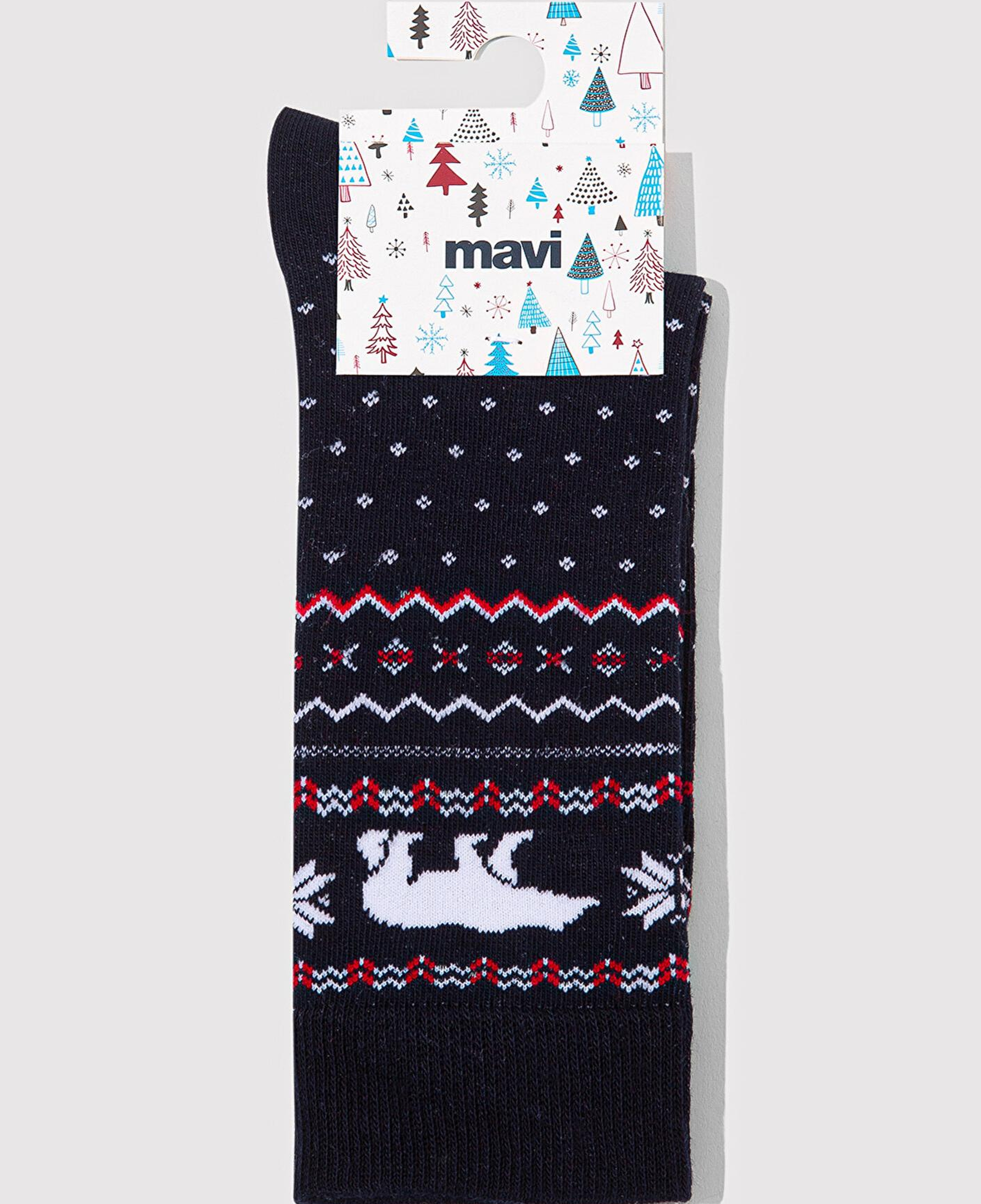 Mavi Yılbaşı Temalı Lacivert Soket Çorap 0912105-70490