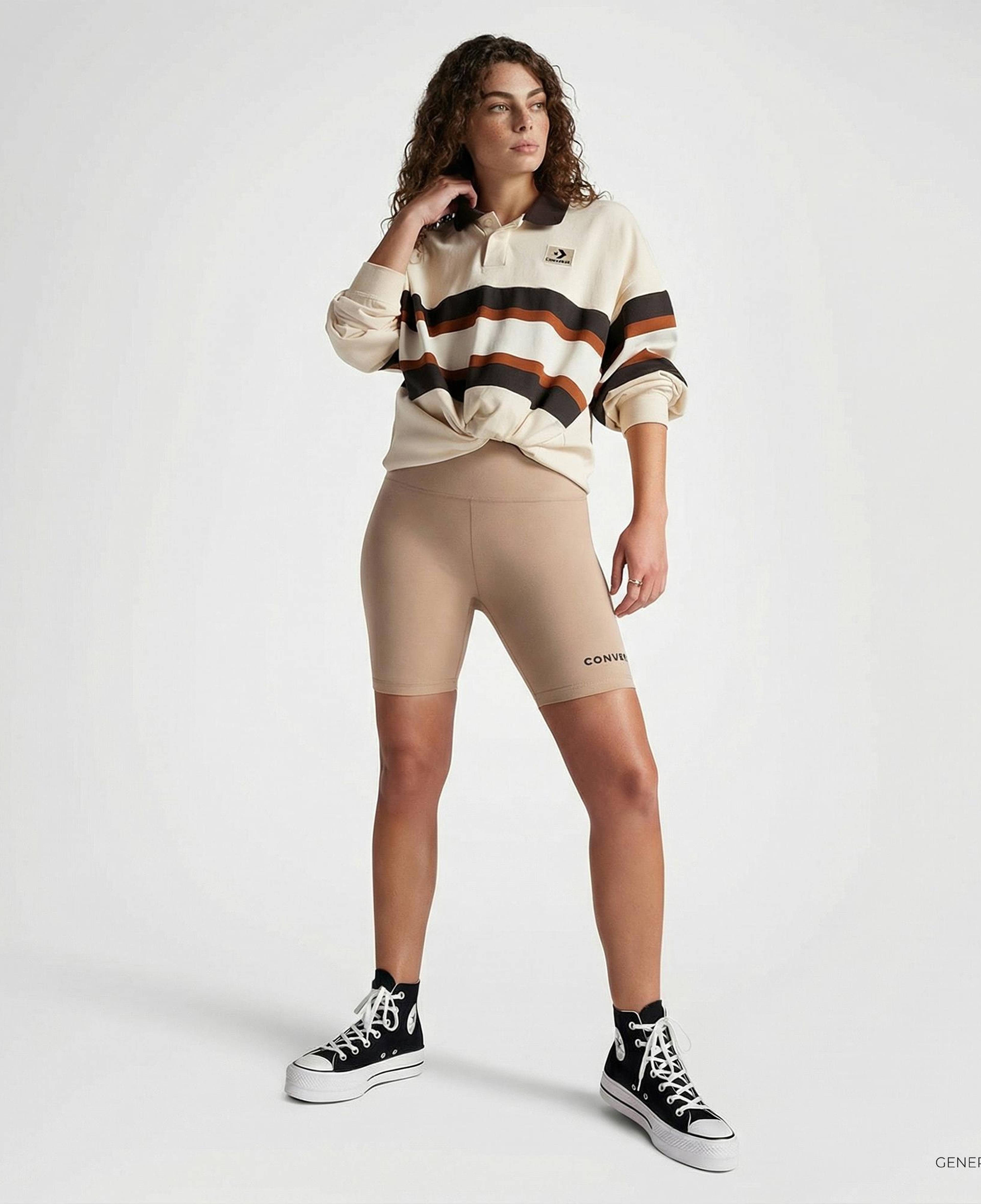 Converse Wordmark Kadın Bej Bisiklet Tayt