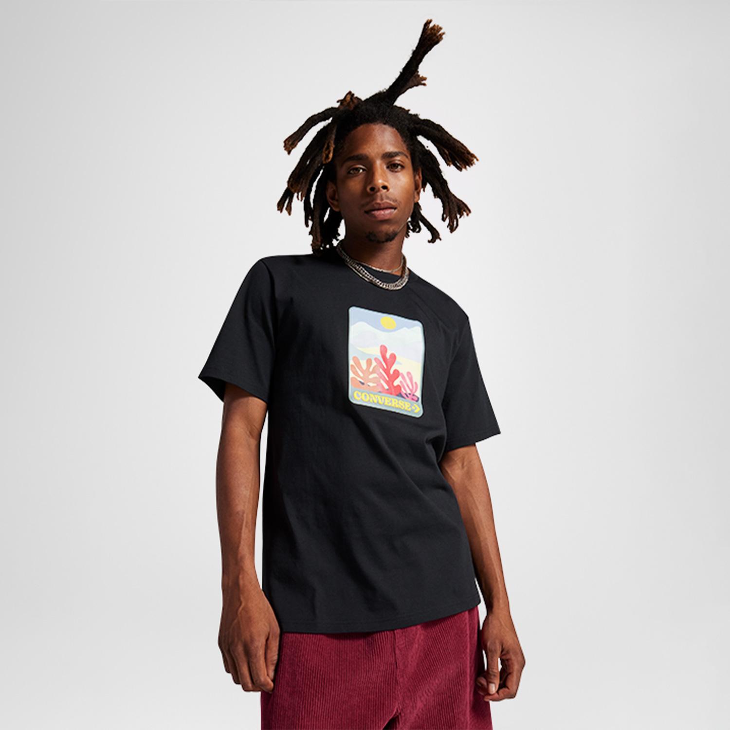 Converse Colorful Sunrise Erkek Siyah T-Shirt