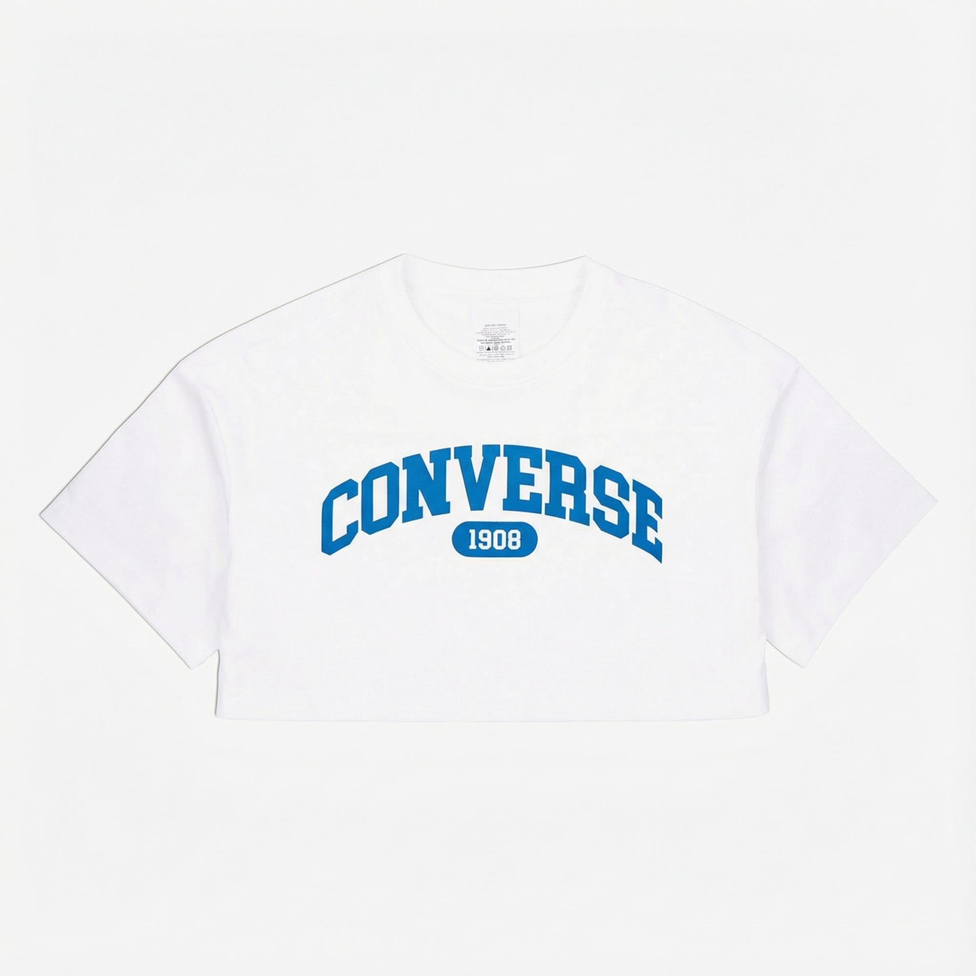 Converse Sporty Cropped Kadın Beyaz T-Shirt