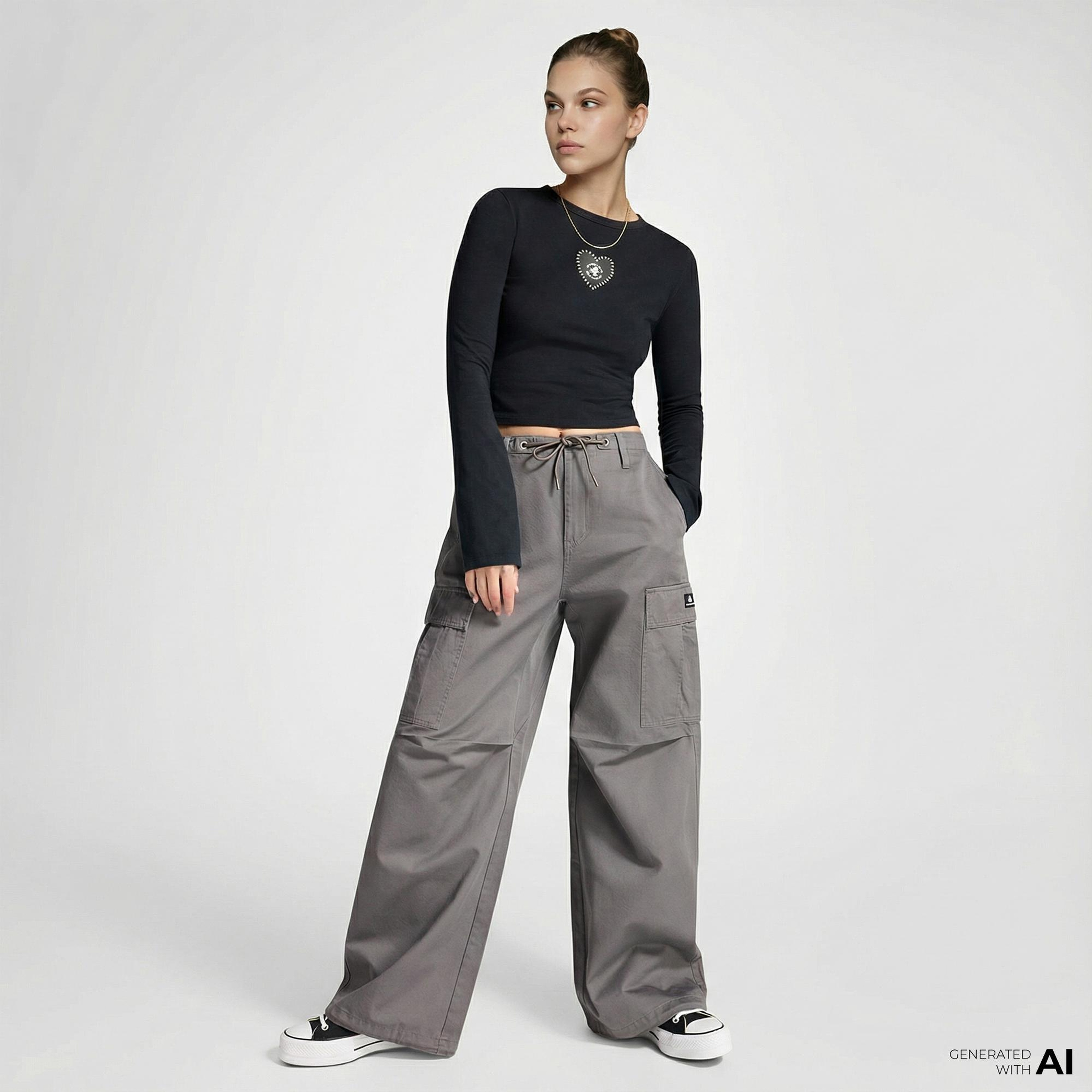 Converse Cargo Kadın Gri Pantolon