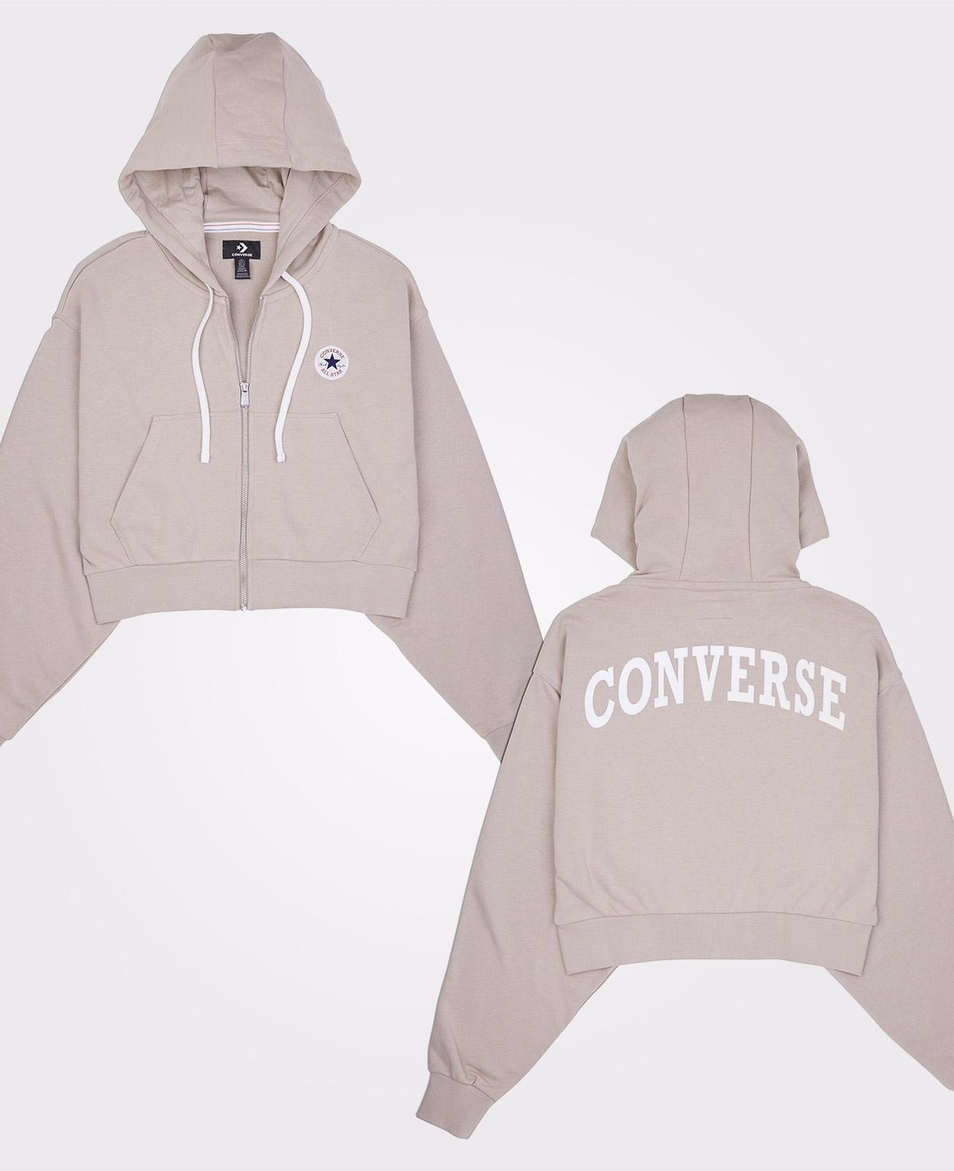 Converse Kadın Fermuarlı Bej Eşofman Üstü