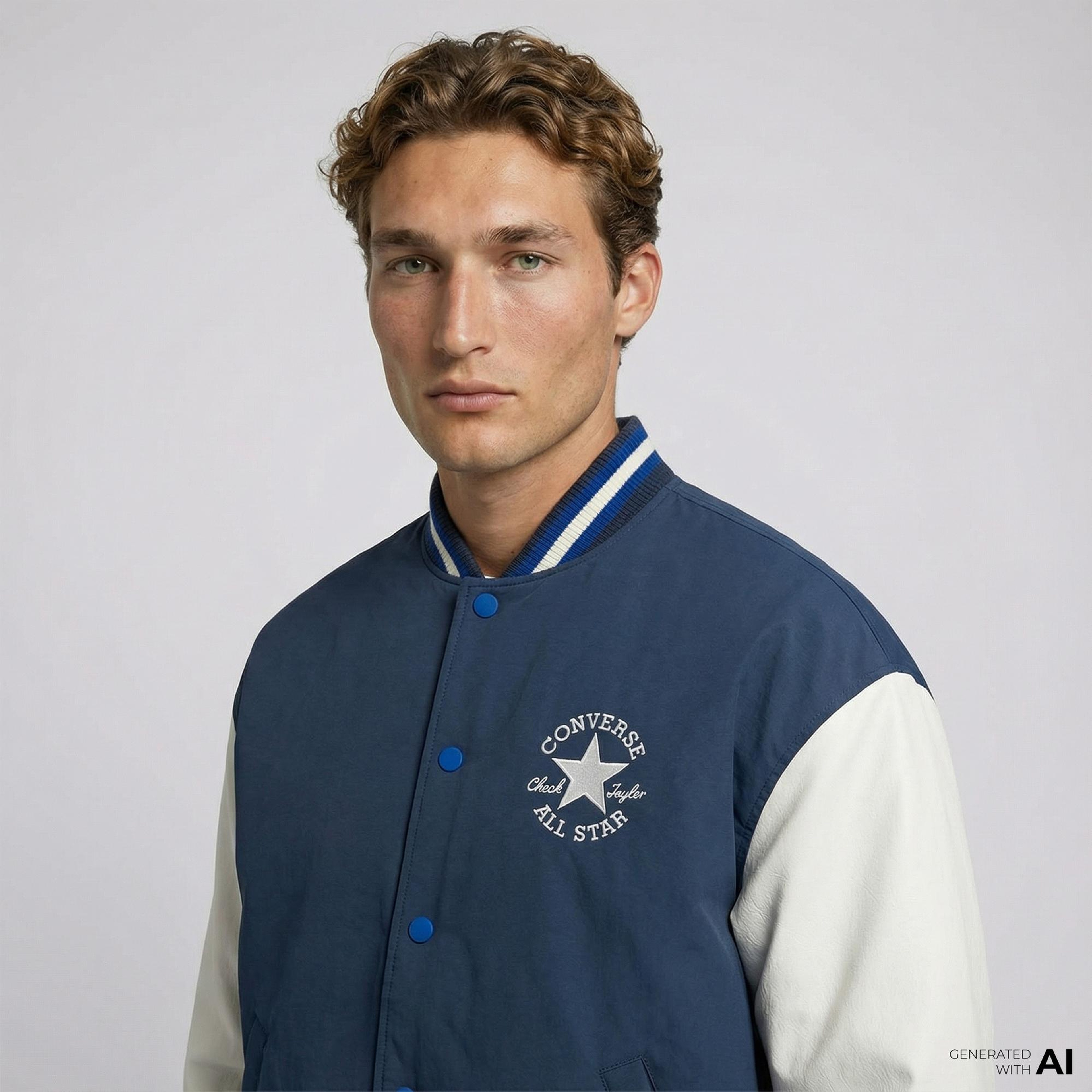 Converse Varsity Graphic Bomber Erkek Lacivert Ceket