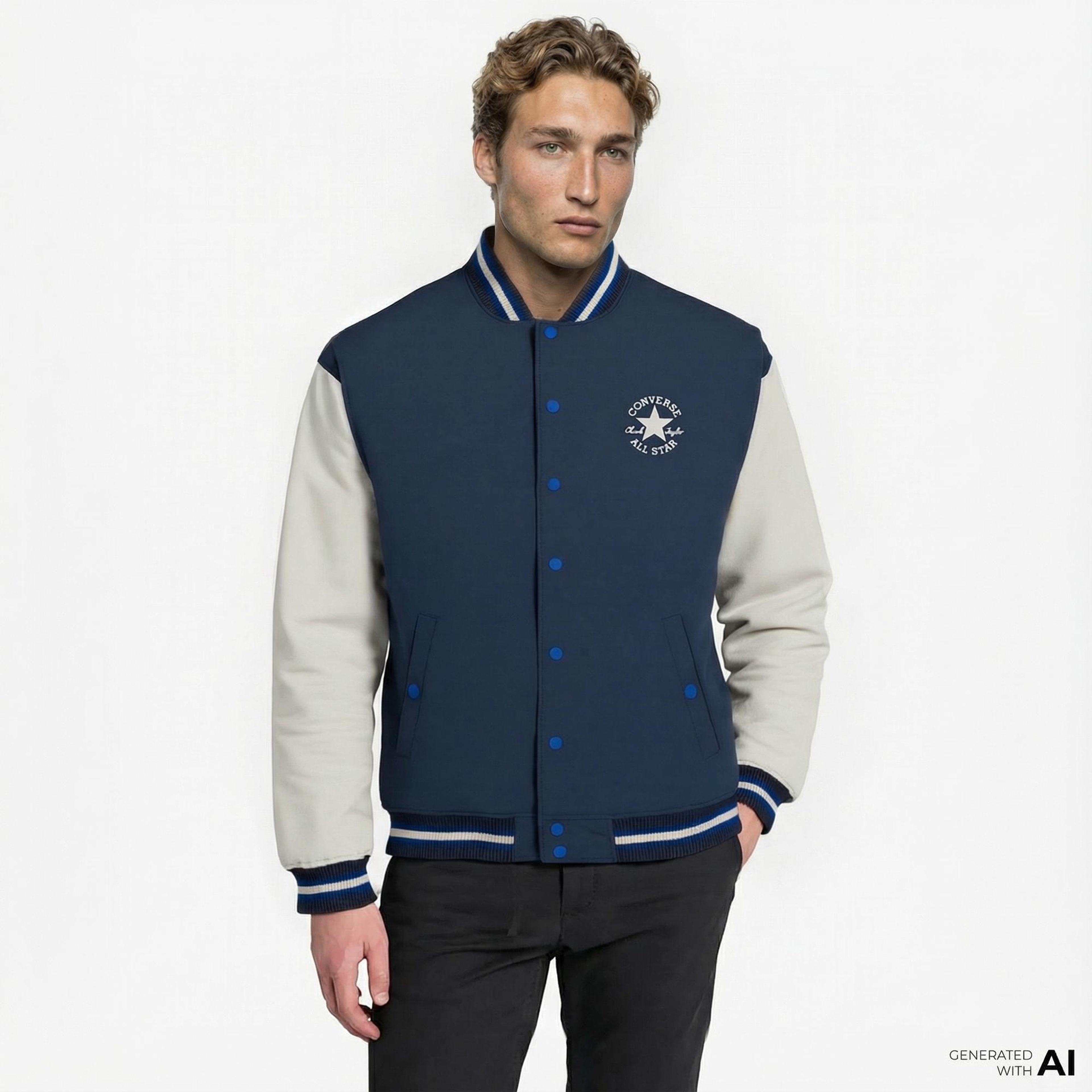 Converse Varsity Graphic Bomber Erkek Lacivert Ceket