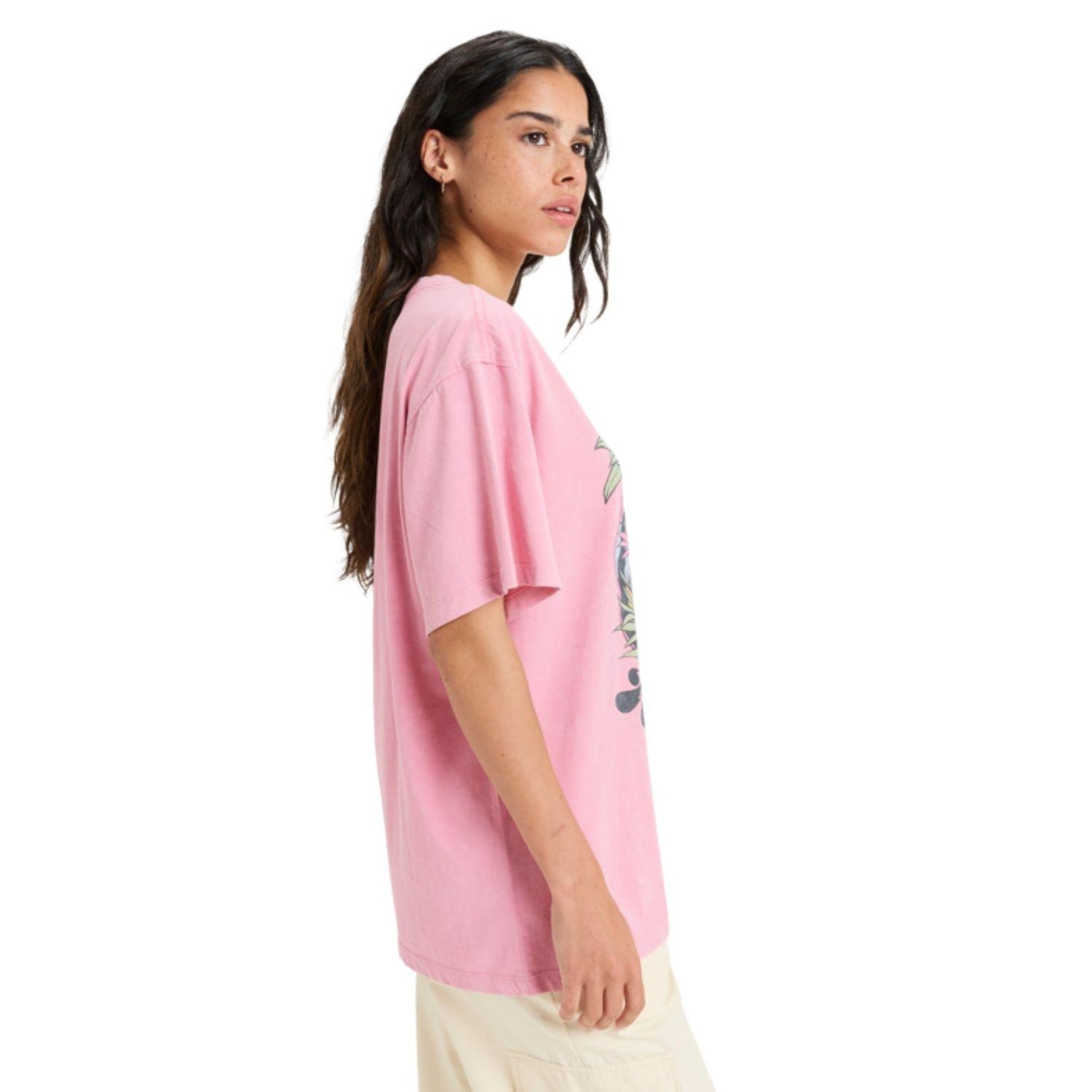 Roxy Sunnyoversize Optic Wash Kadın Pembe Tişört