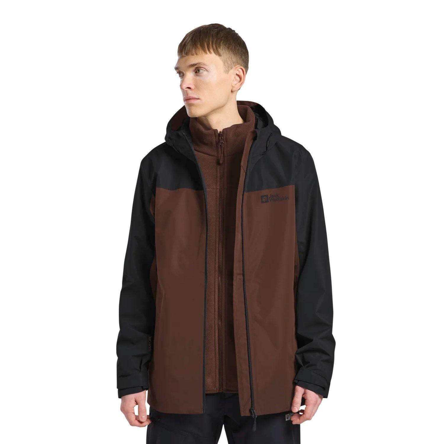 Jack Wolfskin Taubenberg 3in1 Erkek Kahverengi Outdoor Ceketi