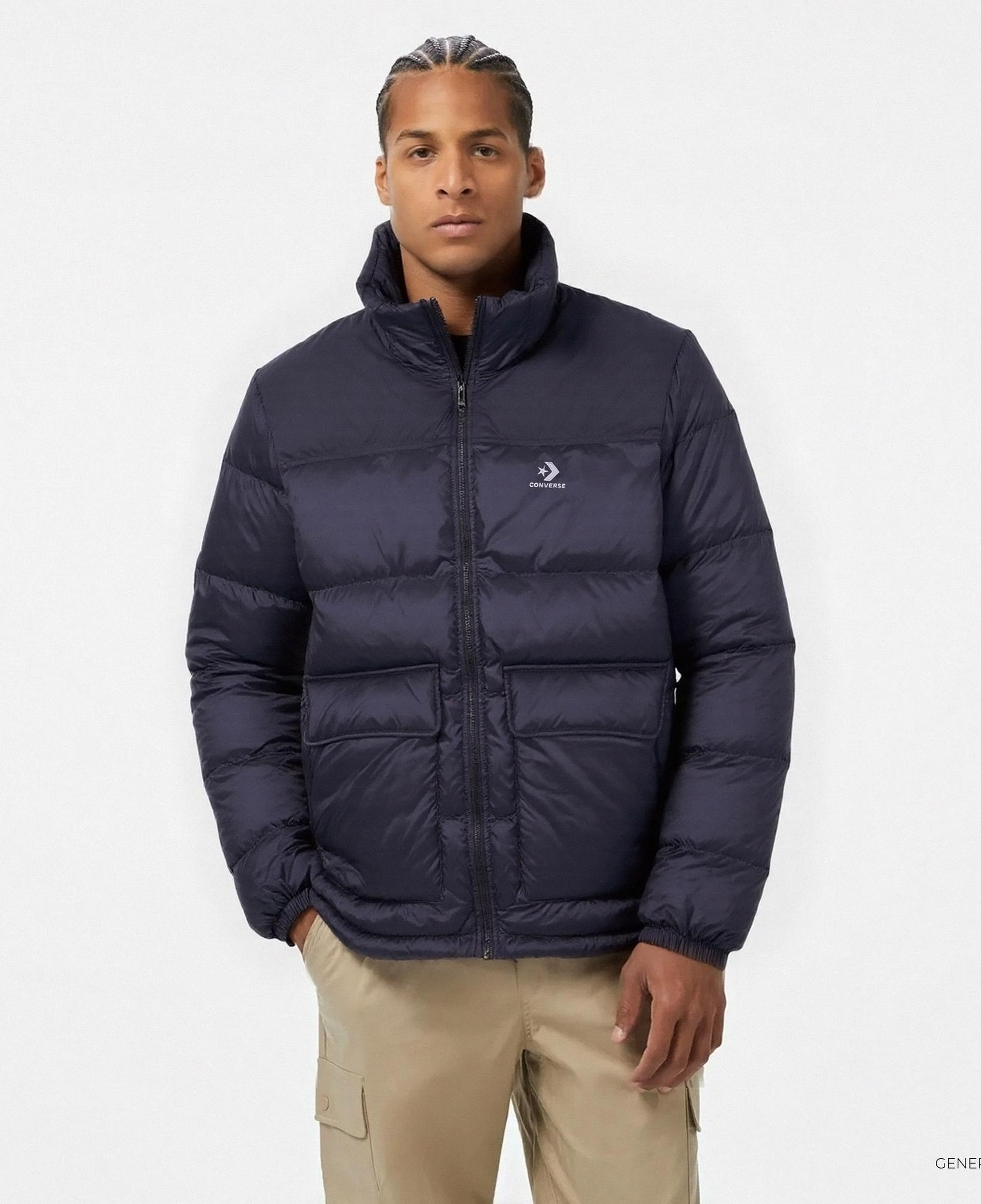 Converse Erkek Dik Yaka Lacivert Şişme Mont