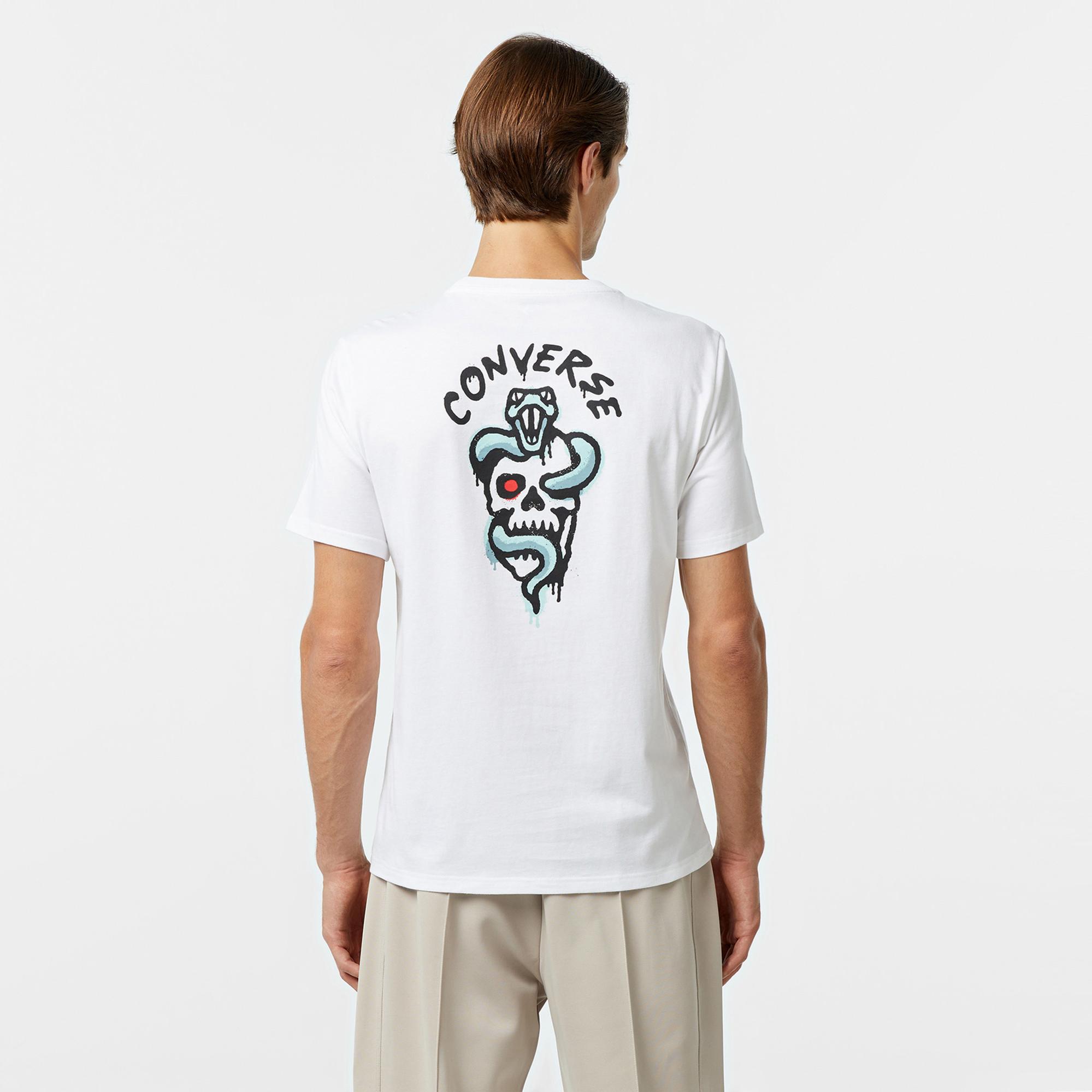 Converse Erkek Baskılı Beyaz T-Shirt