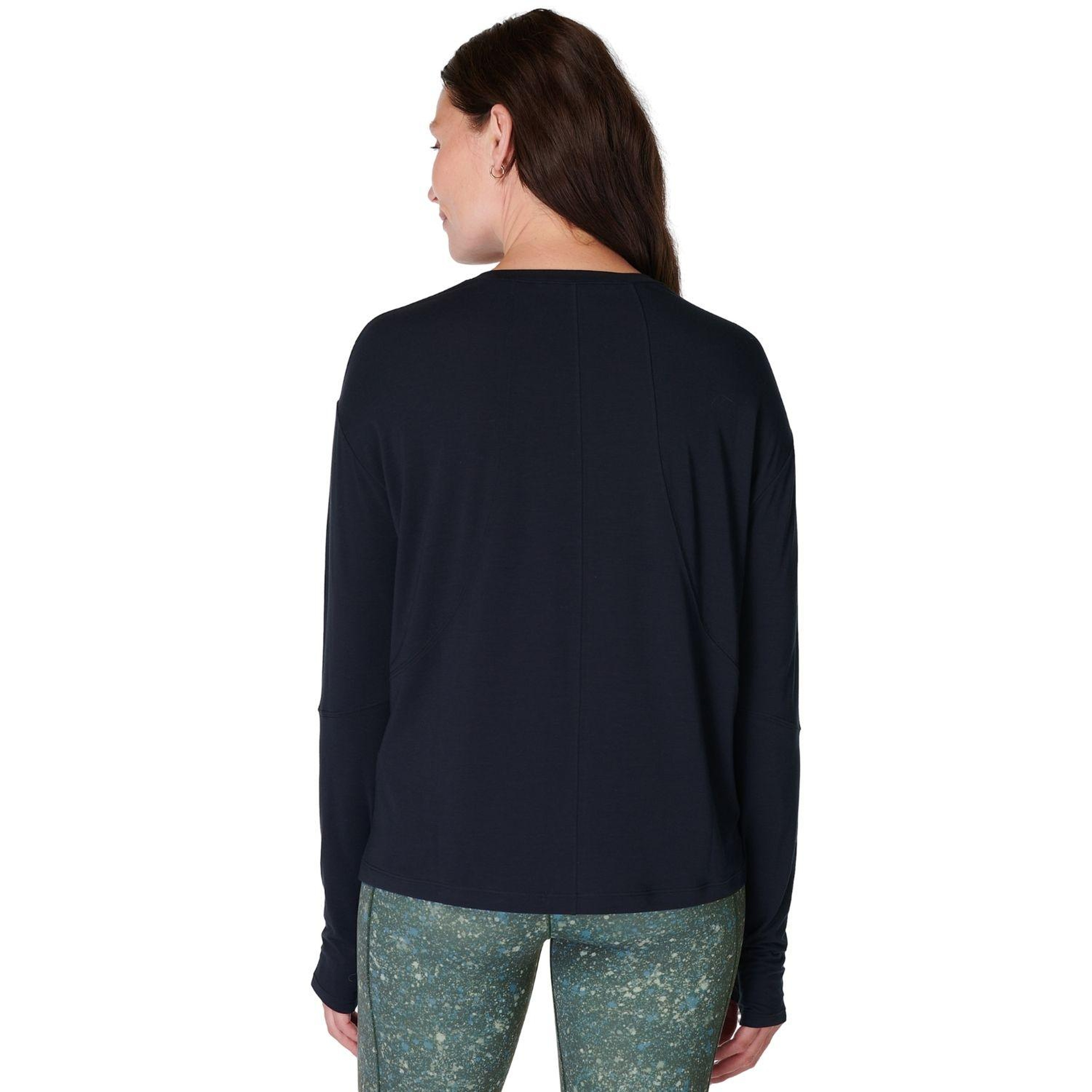 Sweaty Betty Soft Flow Studio Long Sleeve T Kadın Siyah Tank Top