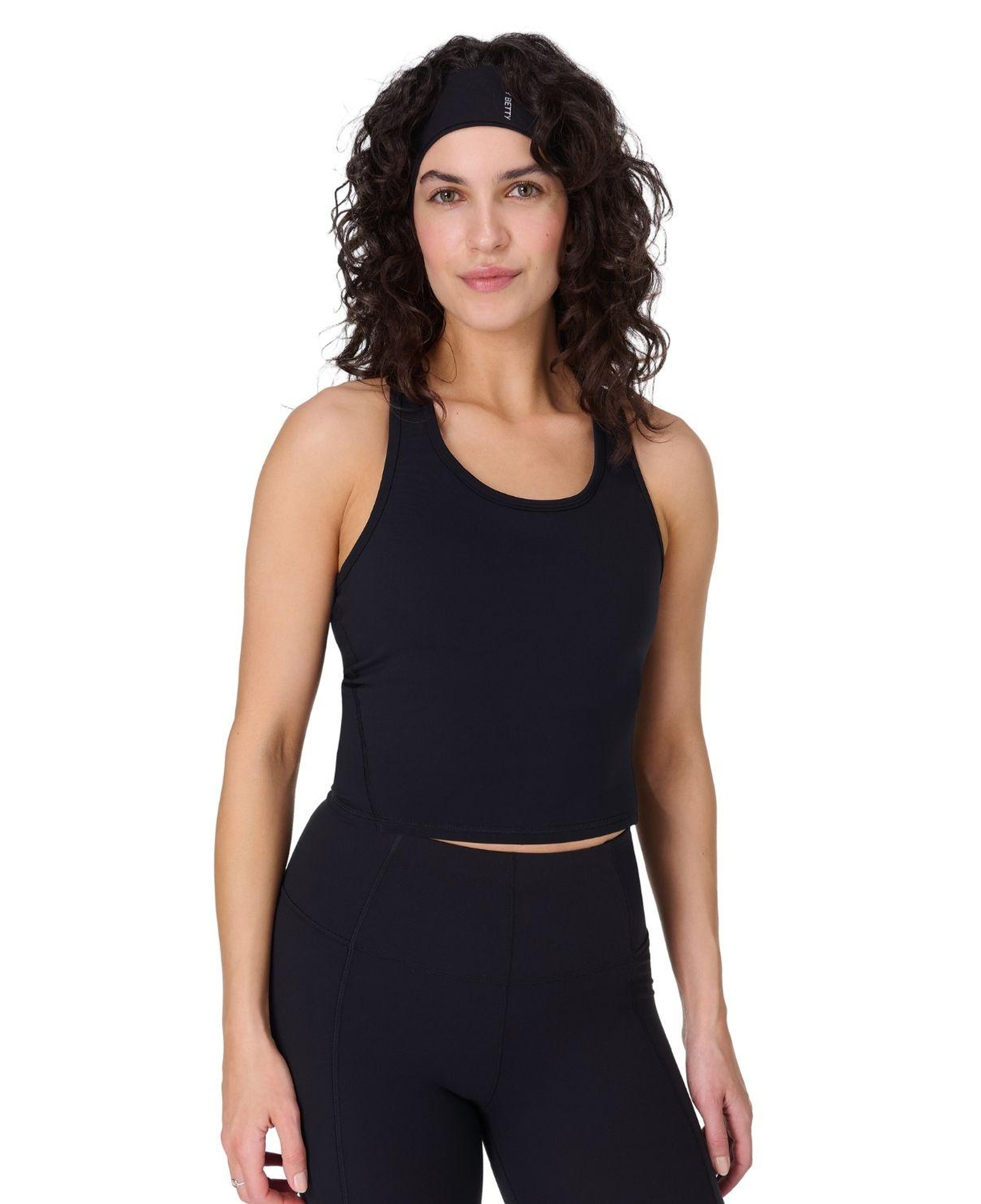 Sweaty Betty Power Medium Impact Crop Gym T Kadın Siyah Fitness Bra