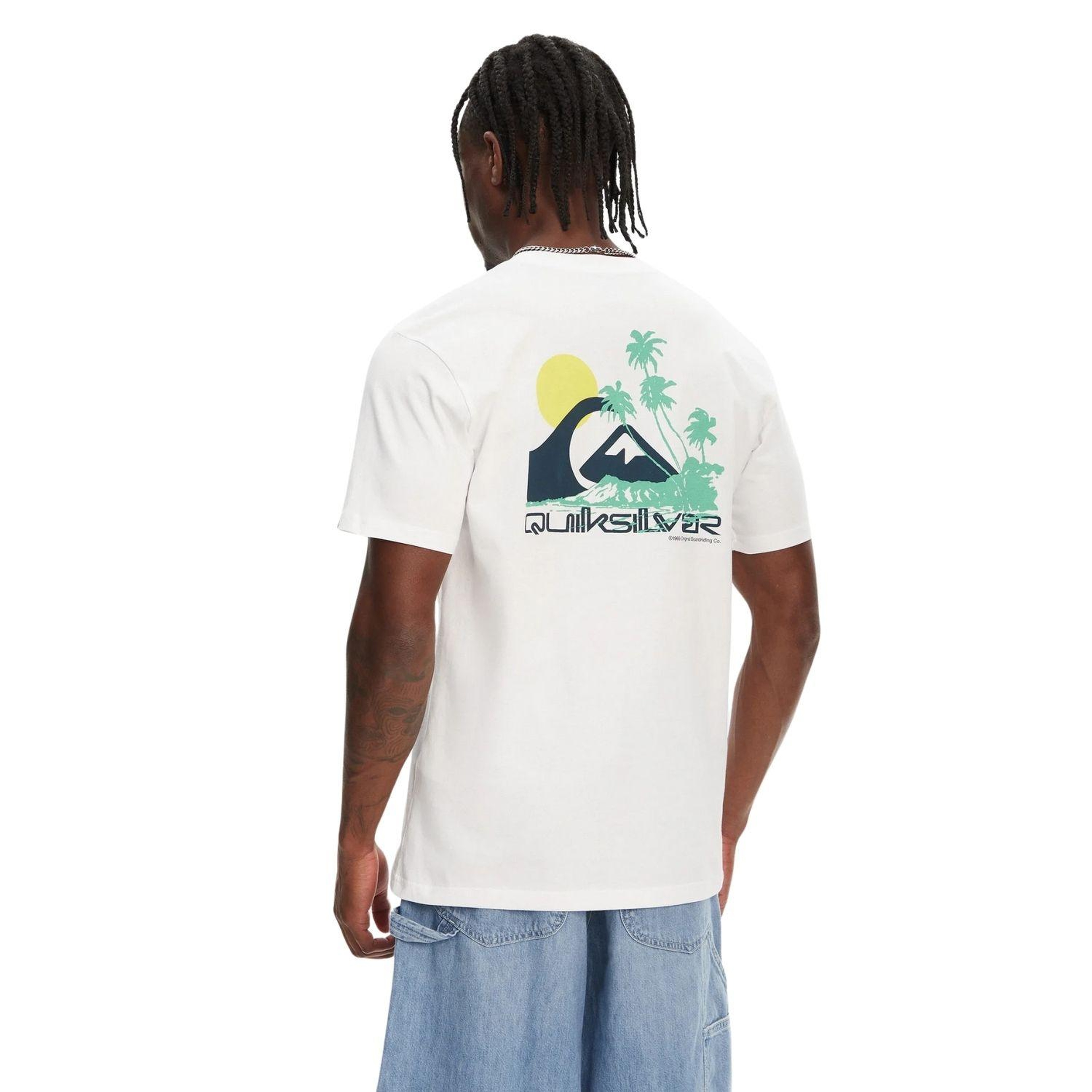 Quiksilver Palm Lines Erkek Beyaz Tişört