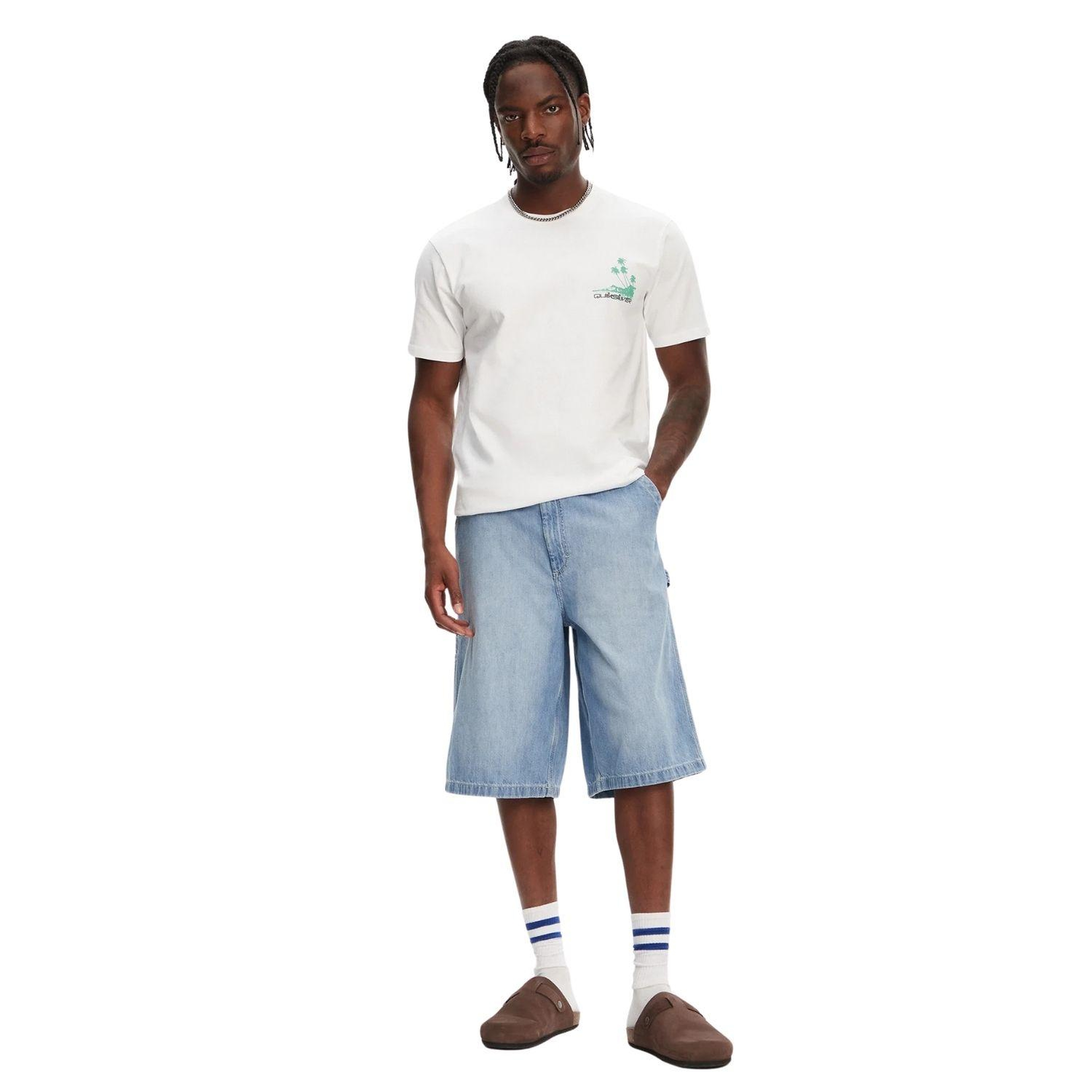 Quiksilver Palm Lines Erkek Beyaz Tişört