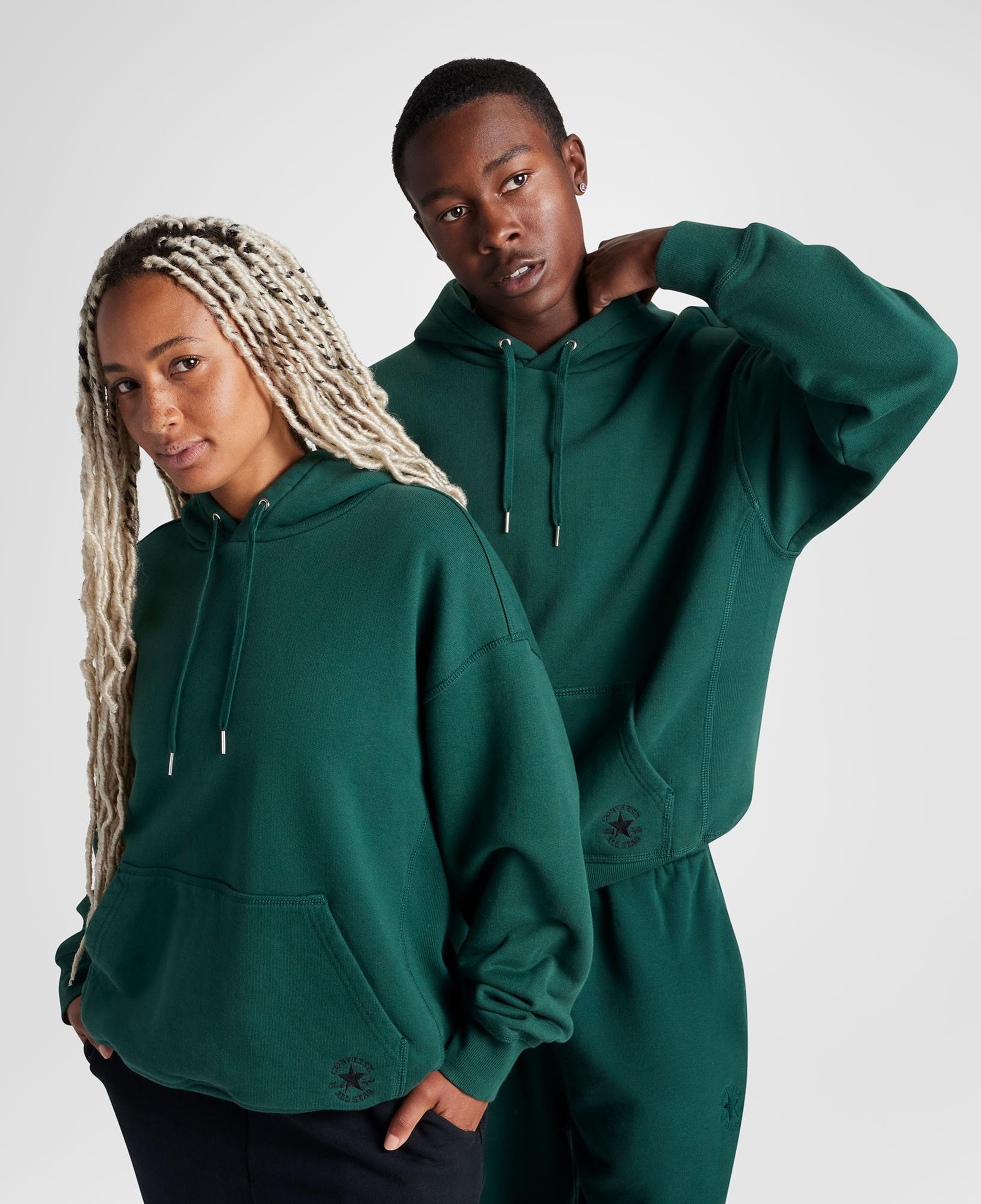 Converse Unisex Loose Fit Yeşil Hoodie