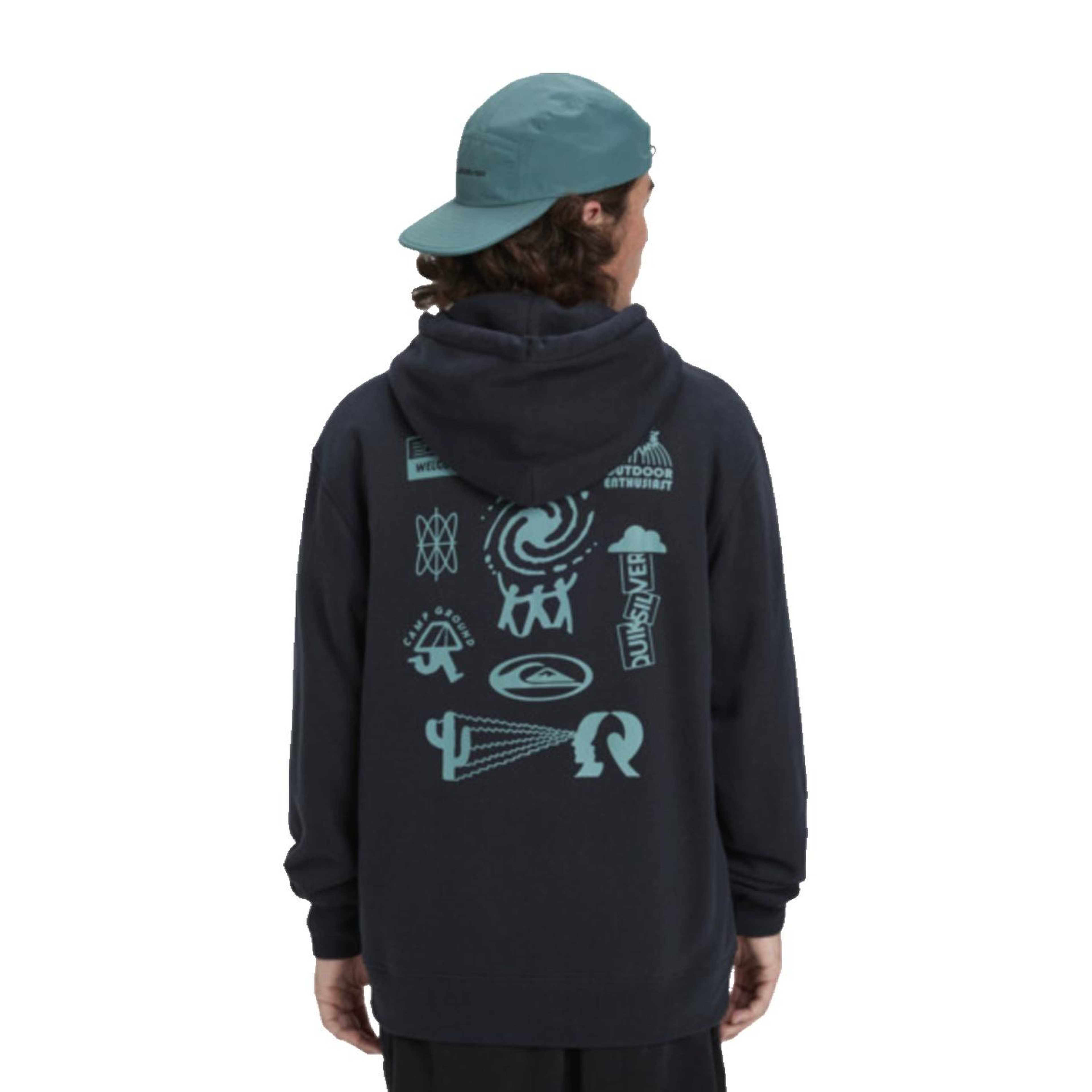 Quiksilver Salt Water Graphic Hoodie Erkek Siyah Sweatshirt