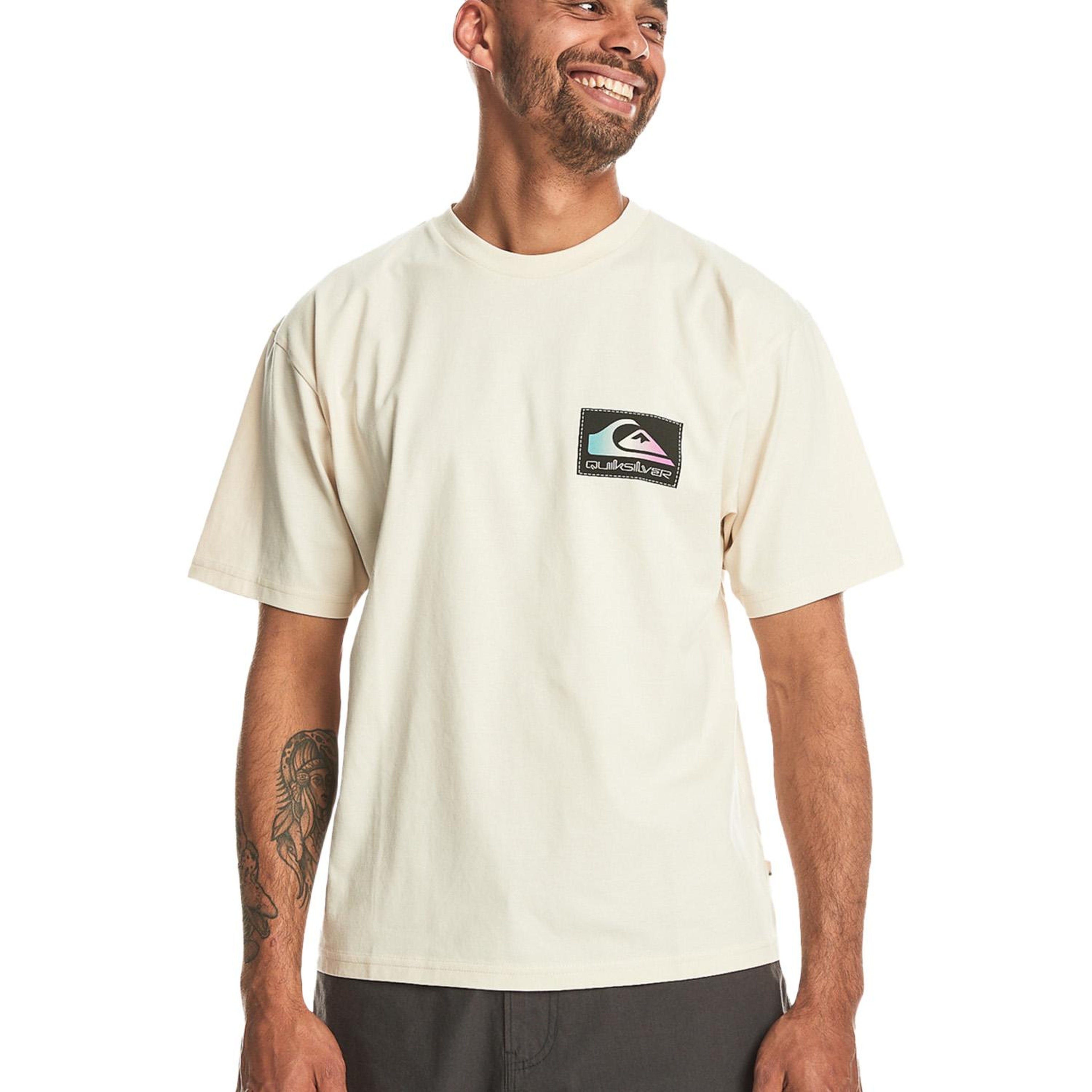 Quiksilver Back Flash Erkek Bej Tişört