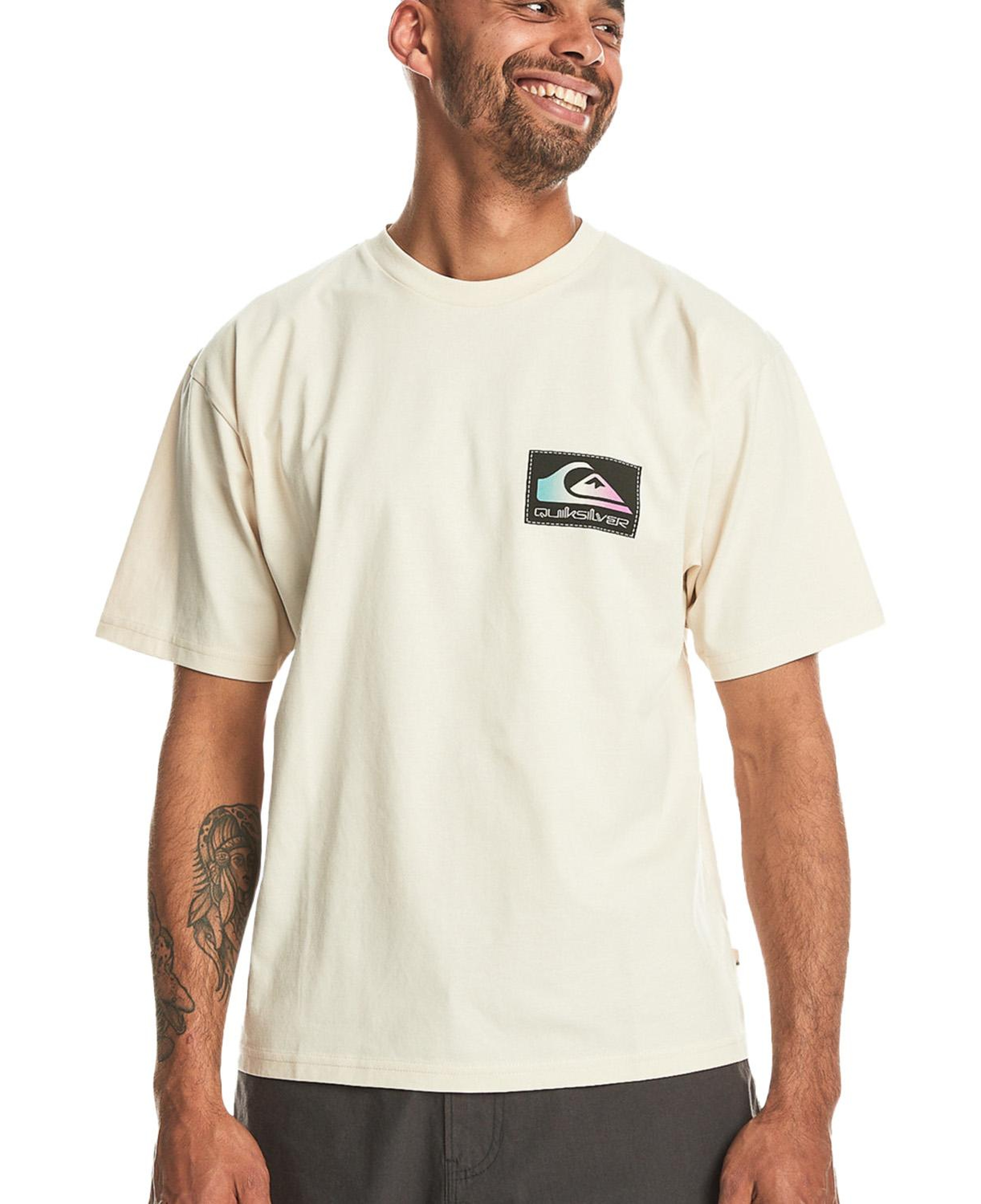 Quiksilver Back Flash Erkek Bej Tişört