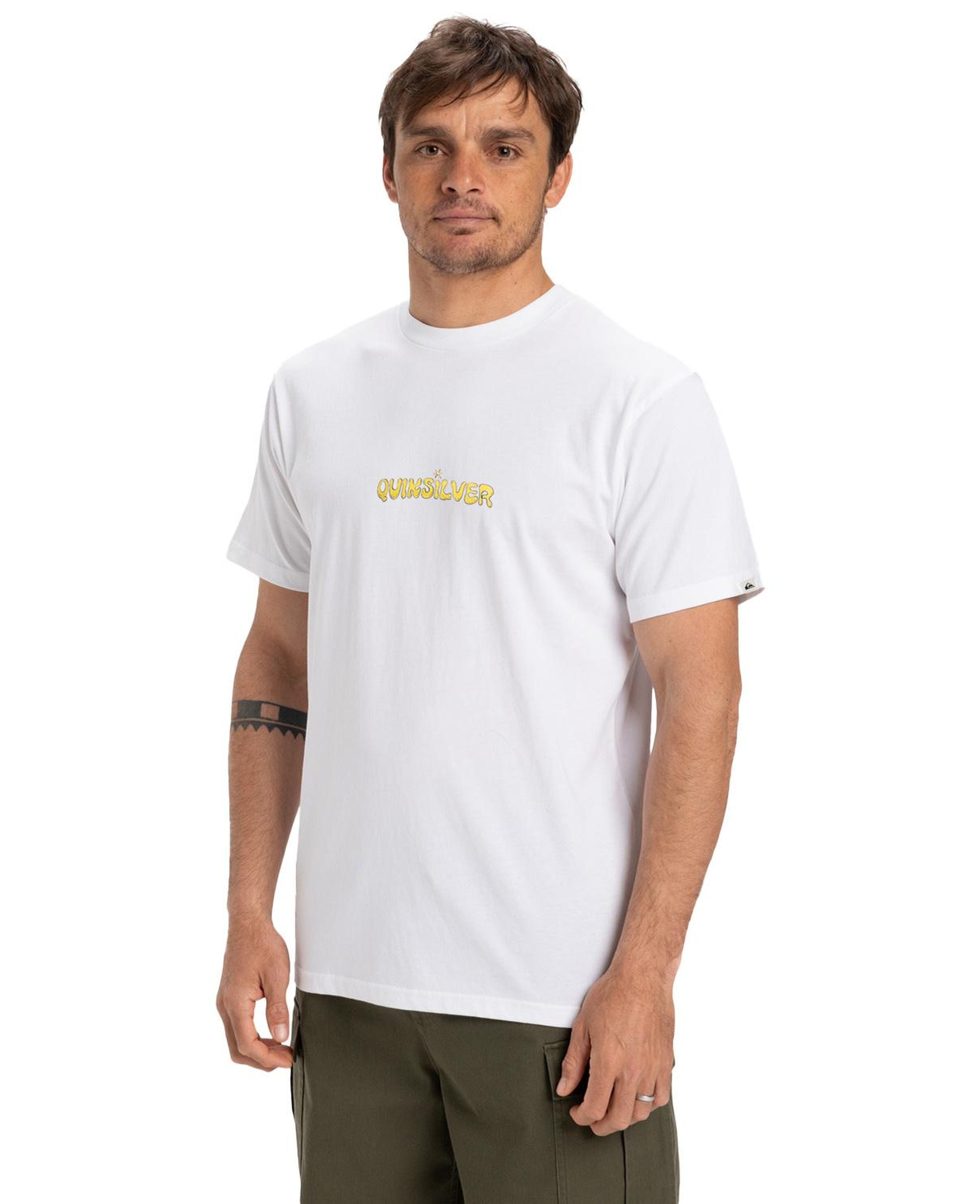 Quiksilver Ev Disconnect Effects Erkek Beyaz Tişört