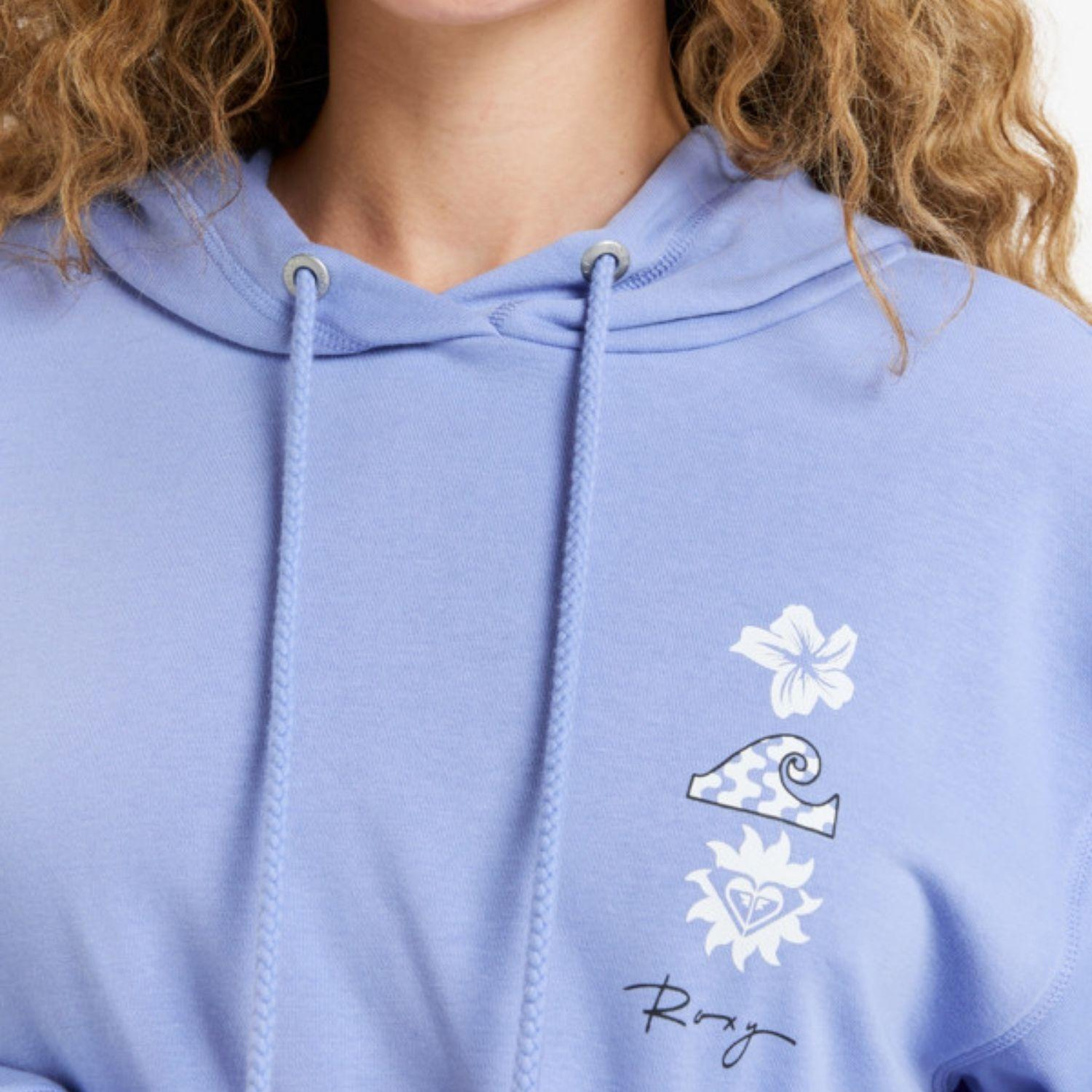 Roxy Surf Stoked Hoodie Terry Art Kadın Mavi Sweatshirt