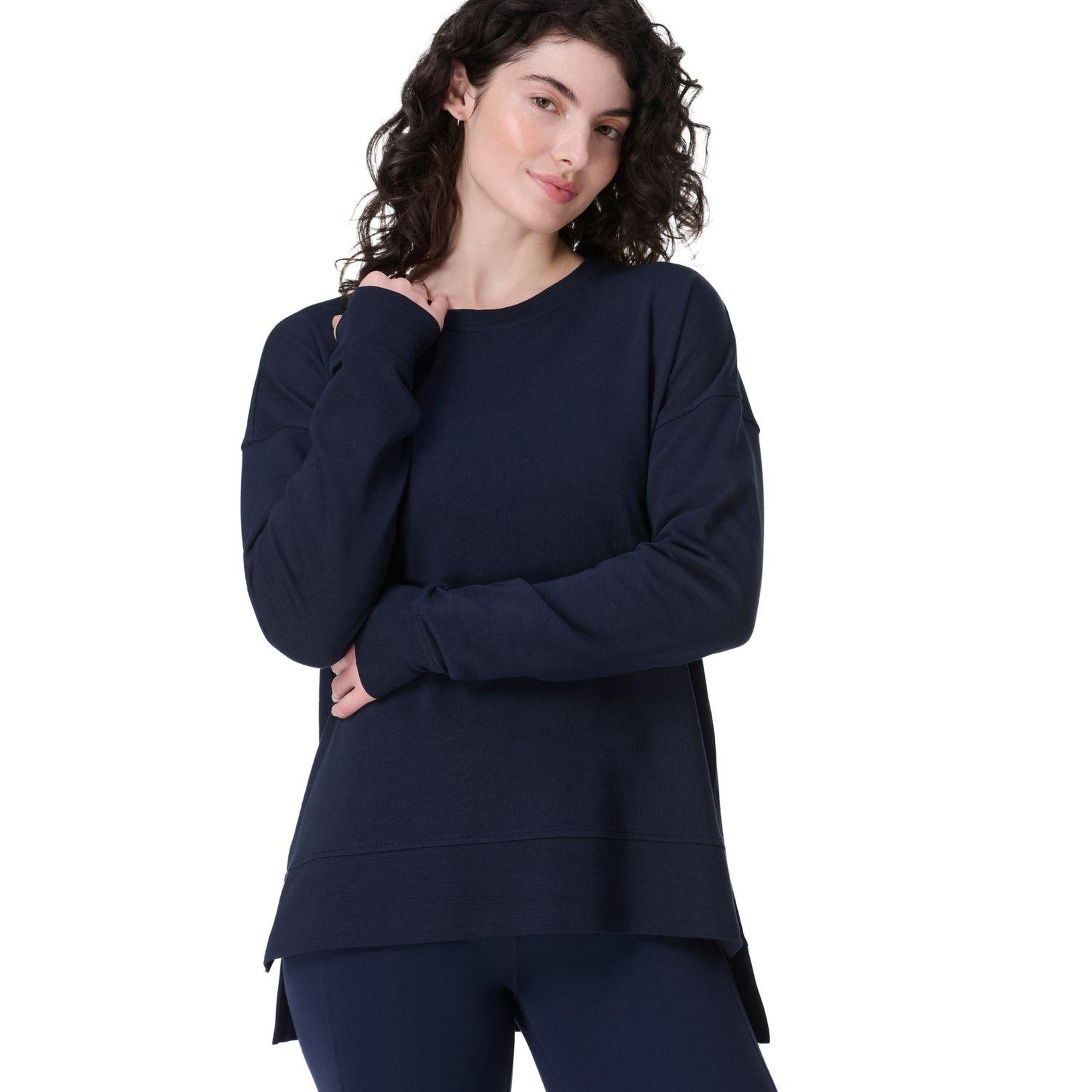 Sweaty Betty After Class Longline Kadın Mavi Sweatshirt