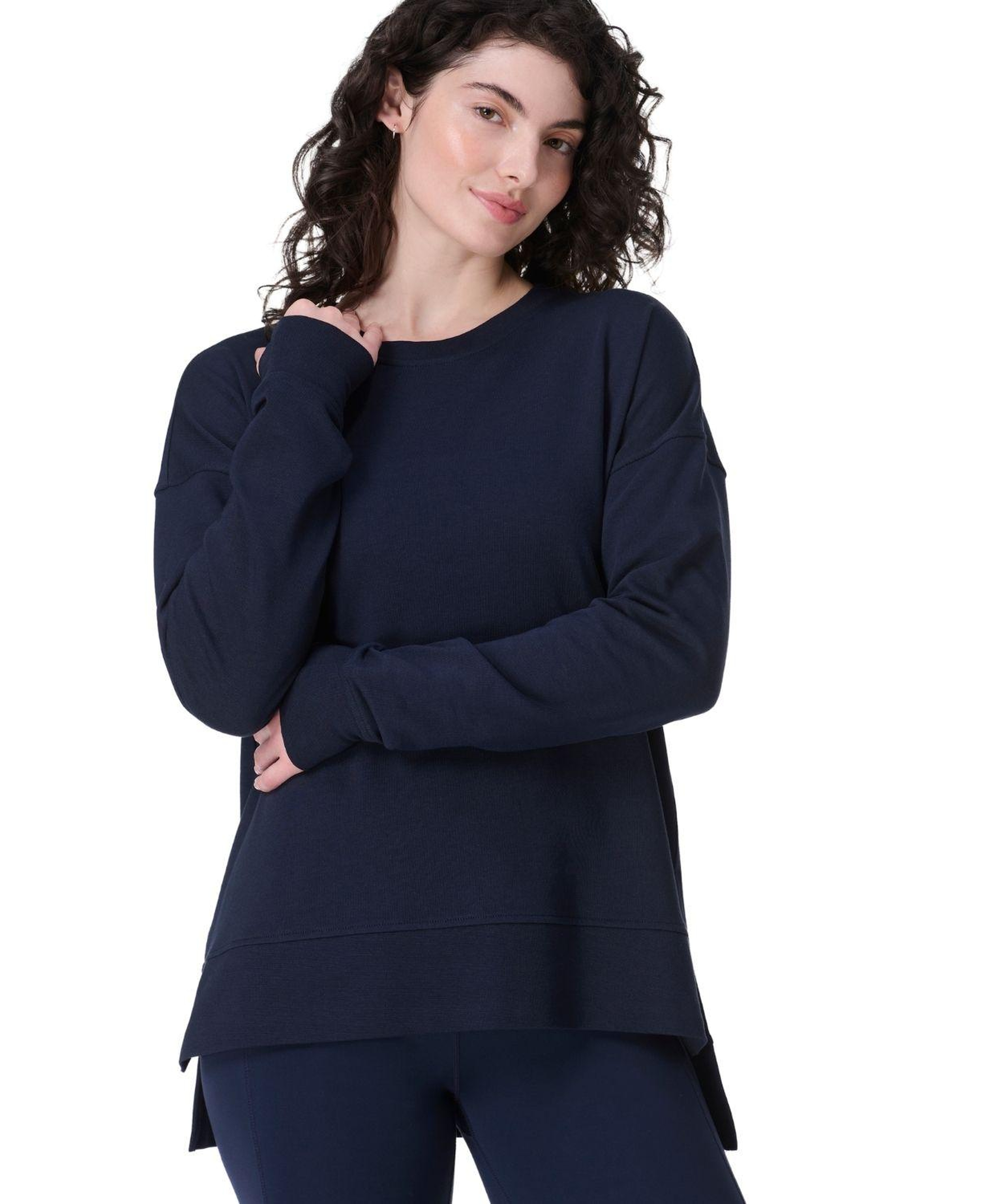 Sweaty Betty After Class Longline Kadın Mavi Sweatshirt