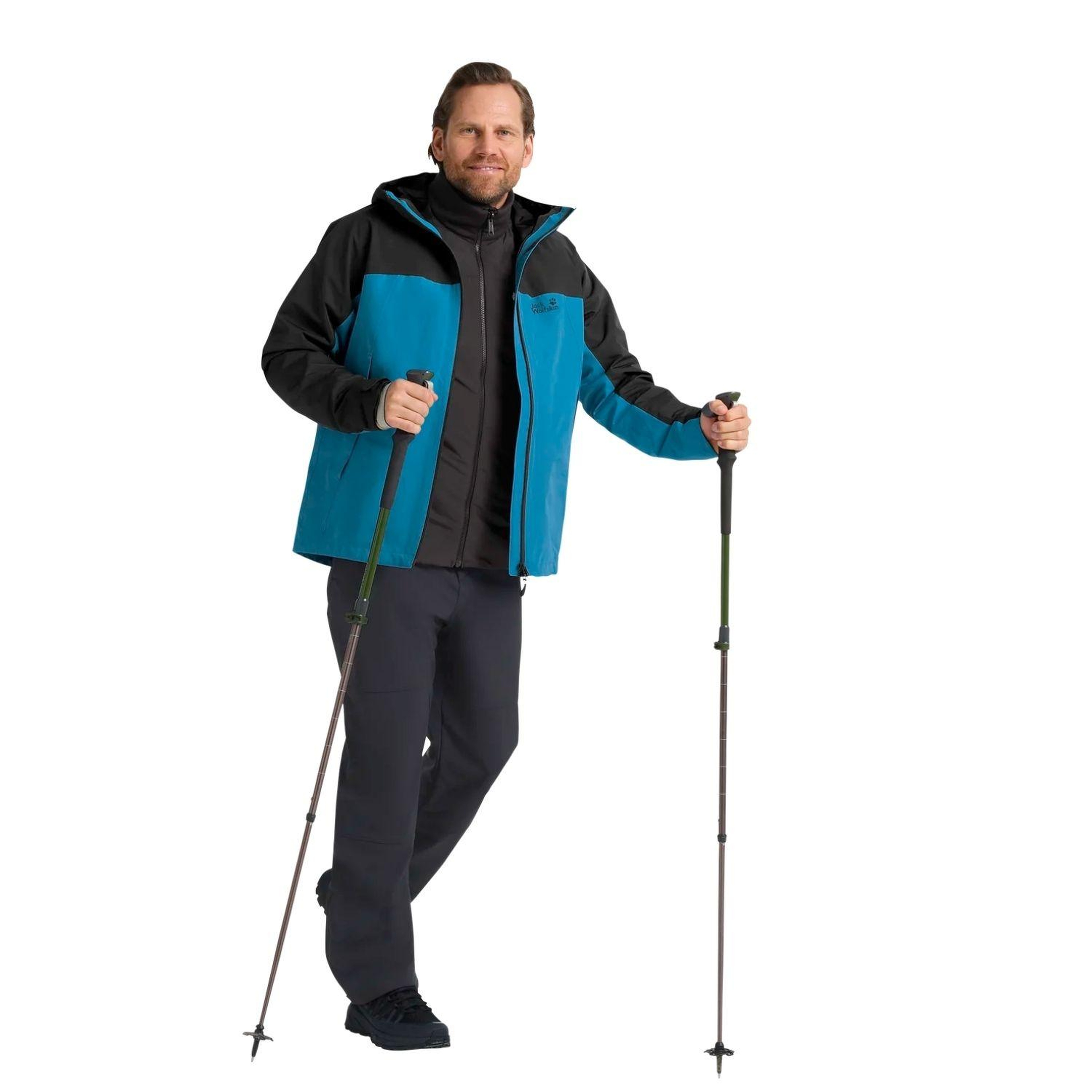 Jack Wolfskin Wild Places 3in1 Erkek Mavi Outdoor Ceketi