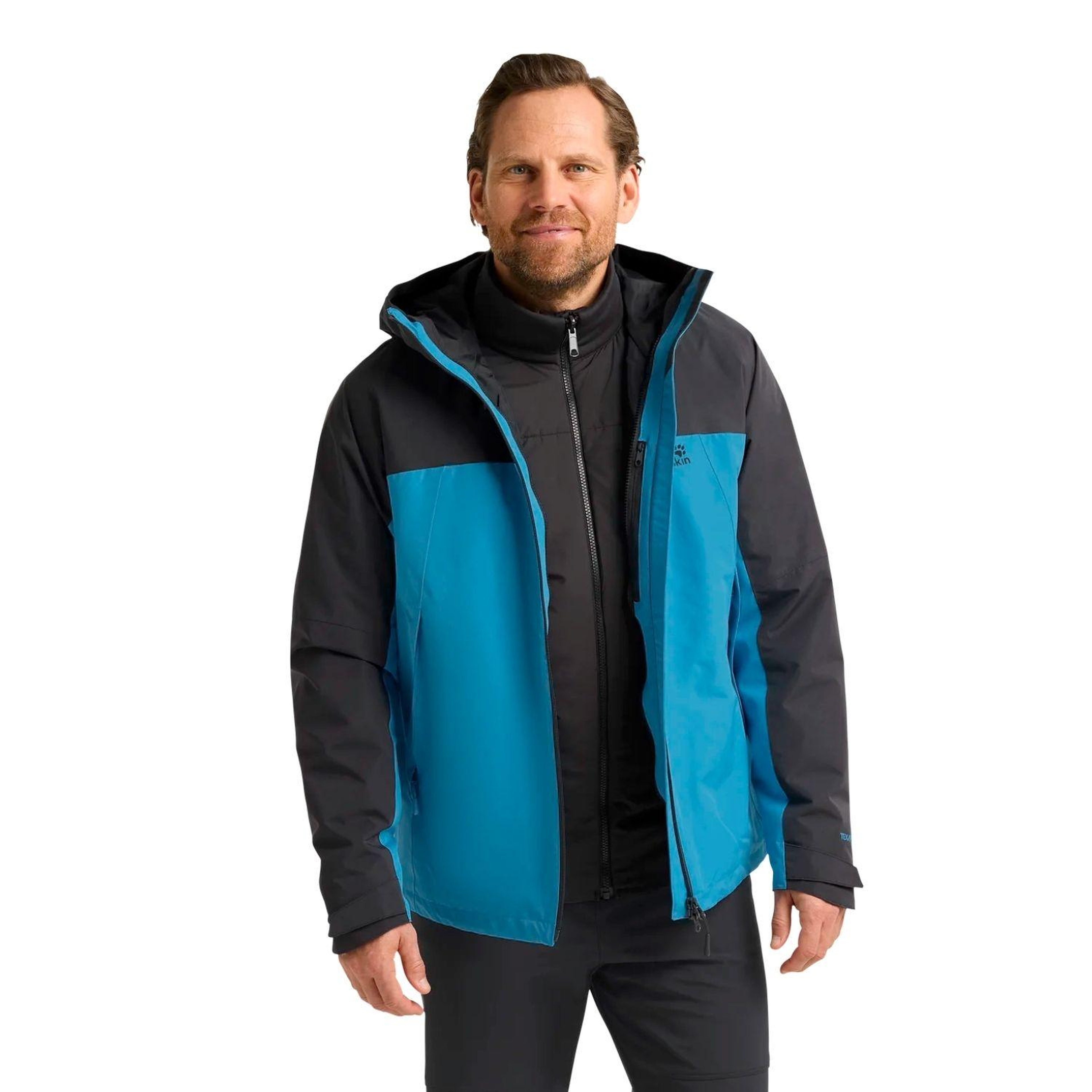 Jack Wolfskin Wild Places 3in1 Erkek Mavi Outdoor Ceketi