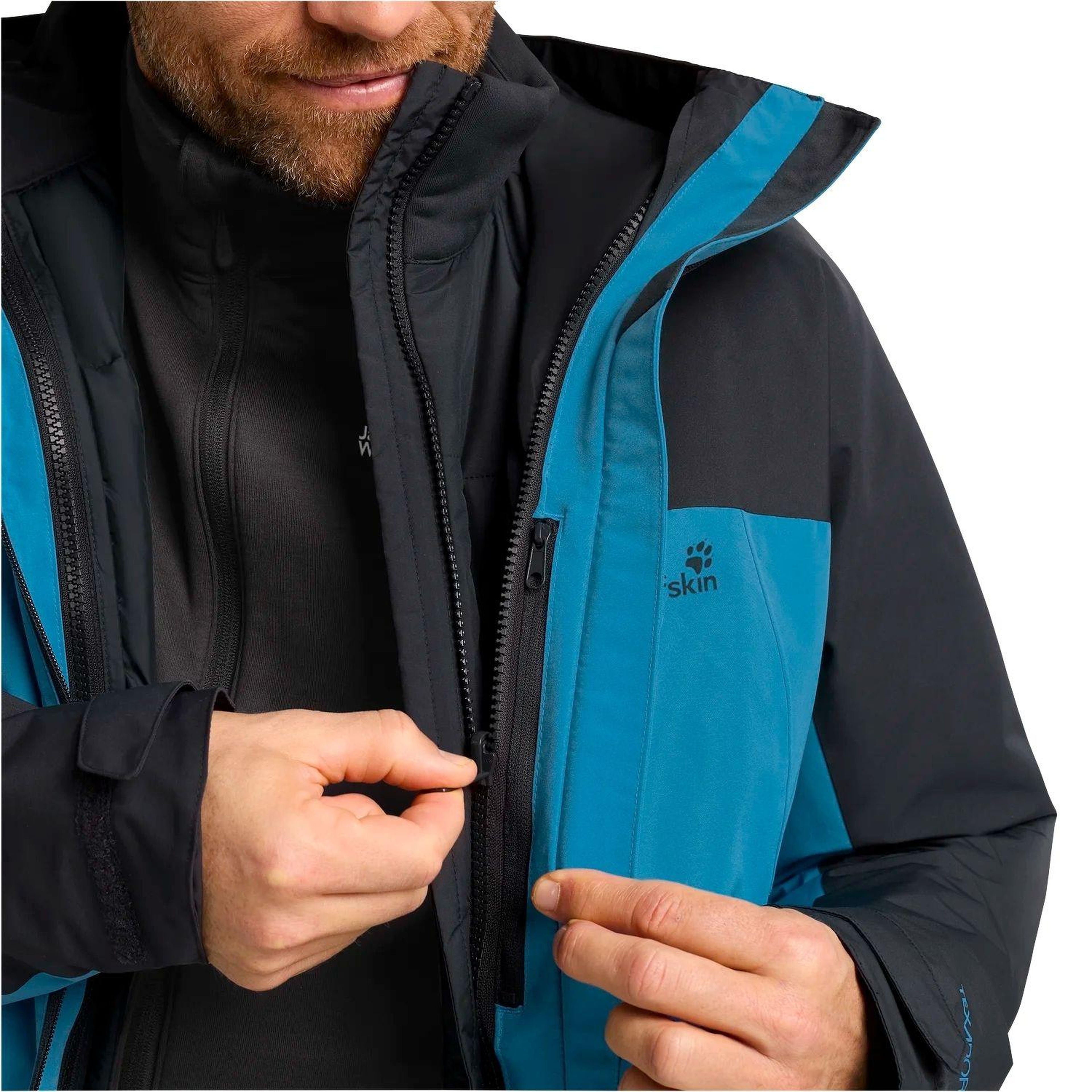 Jack Wolfskin Wild Places 3in1 Erkek Mavi Outdoor Ceketi