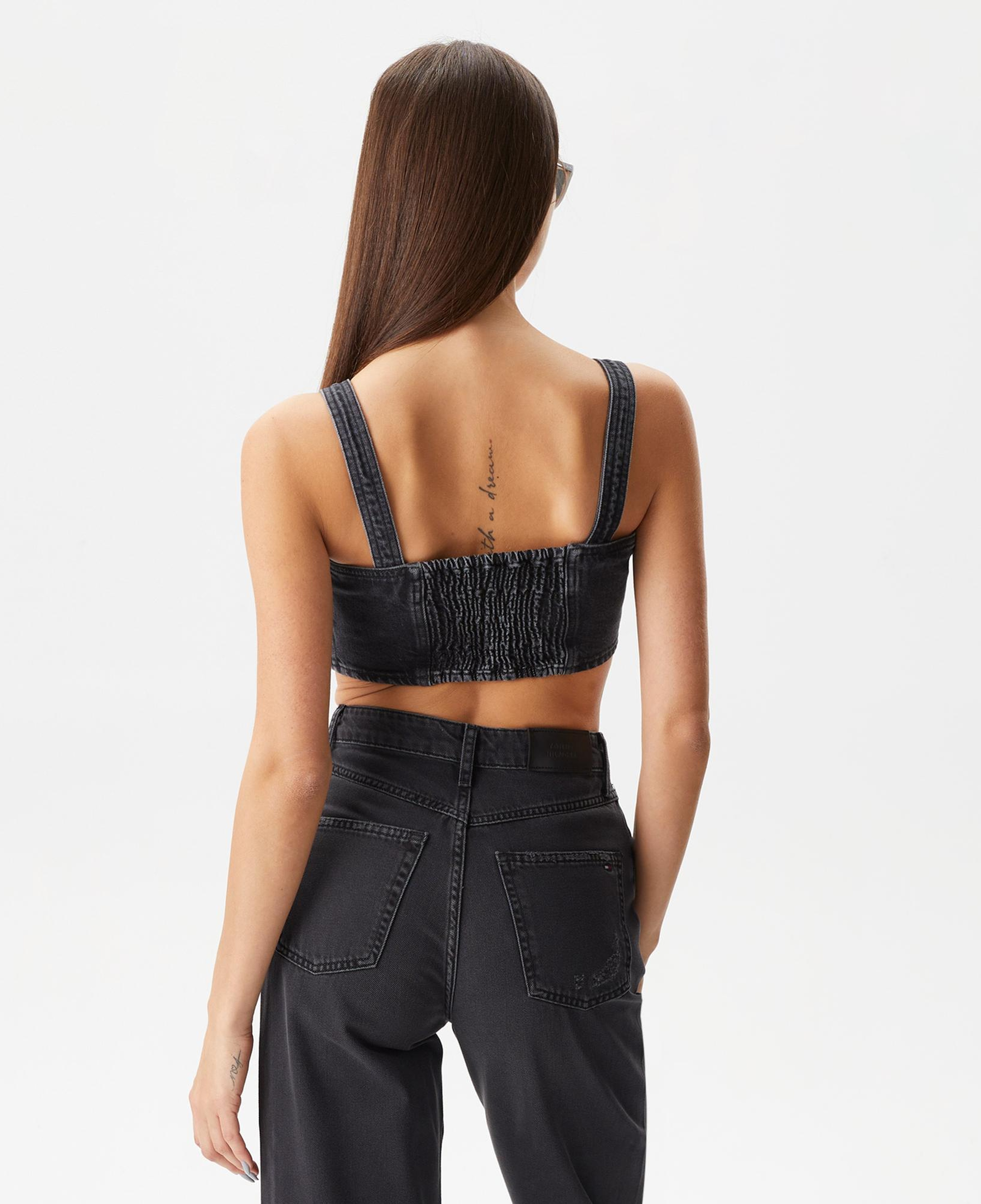 Tommy Jeans Kadın Crop Gri Büstiyer