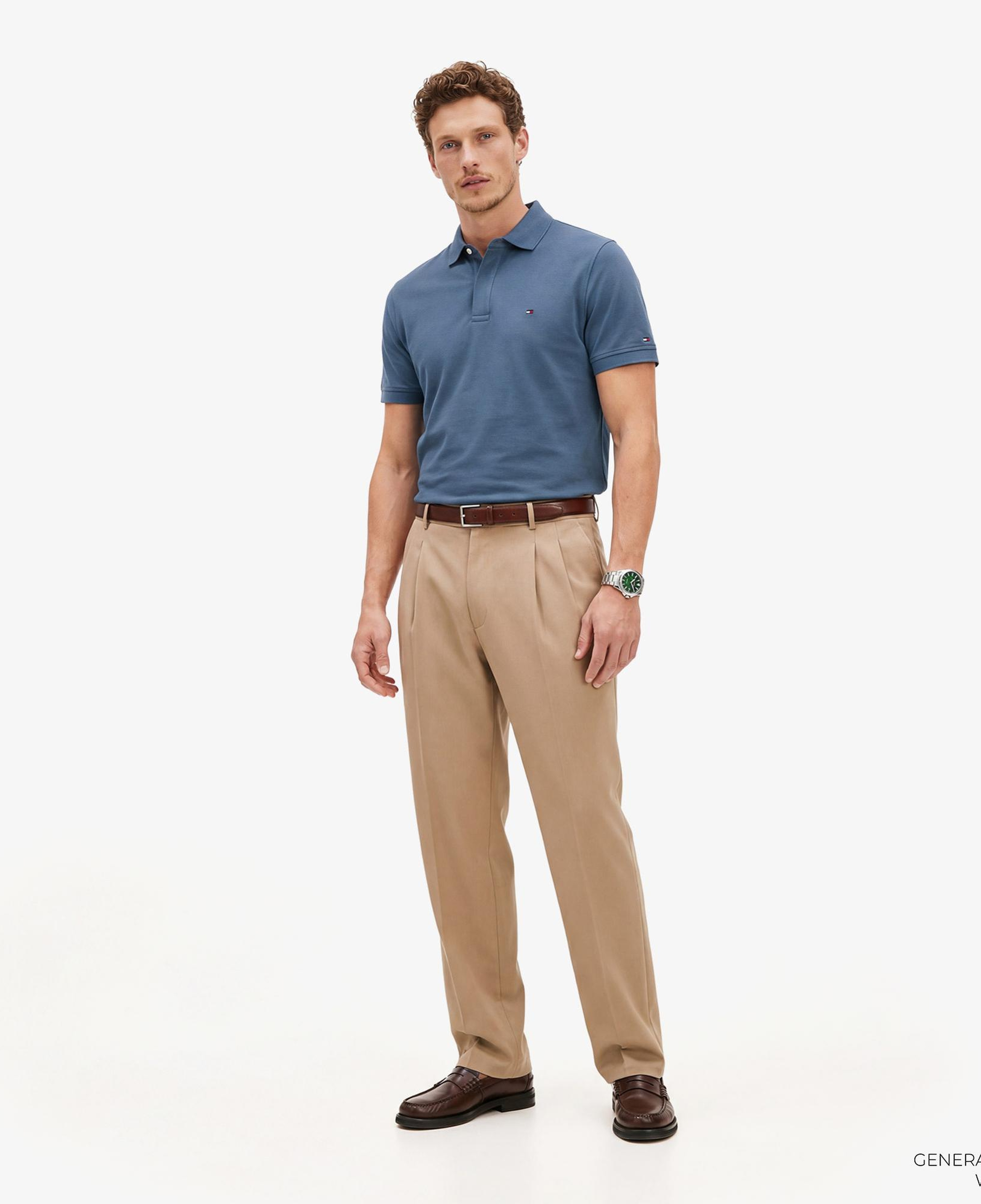 Tommy Hilfiger Elevated Essentials Erkek Mavi Polo Yaka T-Shirt