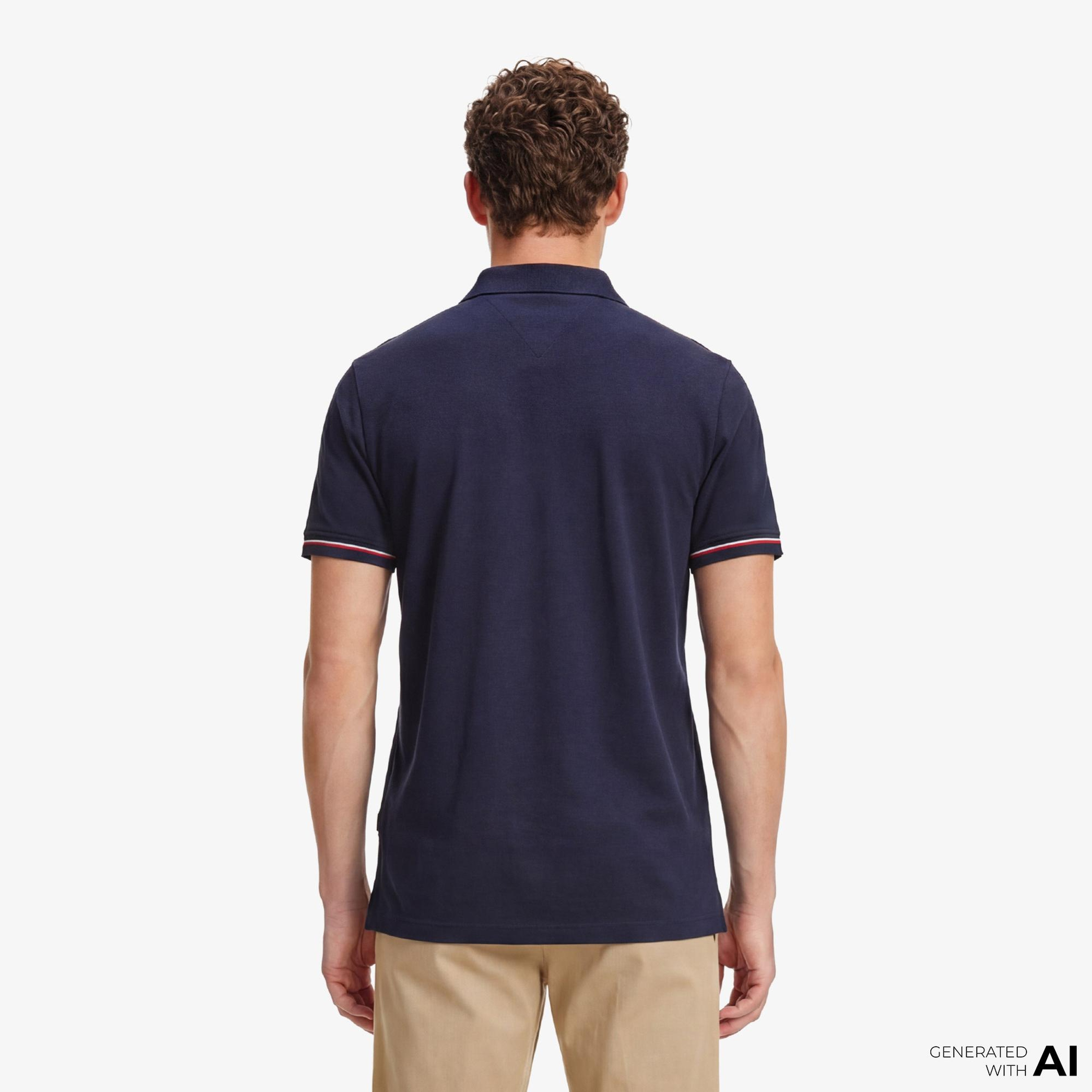 Tommy Hilfiger Elevated Essentials Erkek Lacivert Polo Yaka T-Shirt