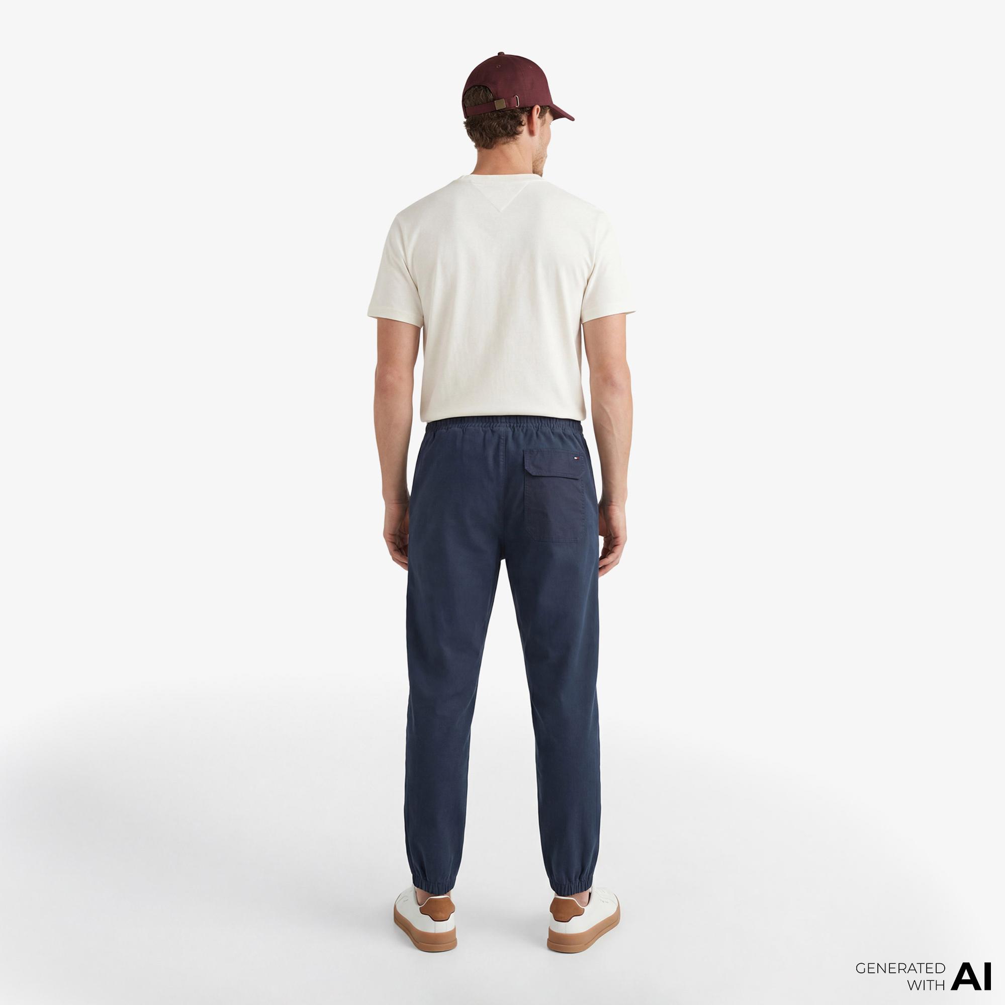 Tommy Hilfiger Mixed Media Erkek Lacivert Eşofman Altı