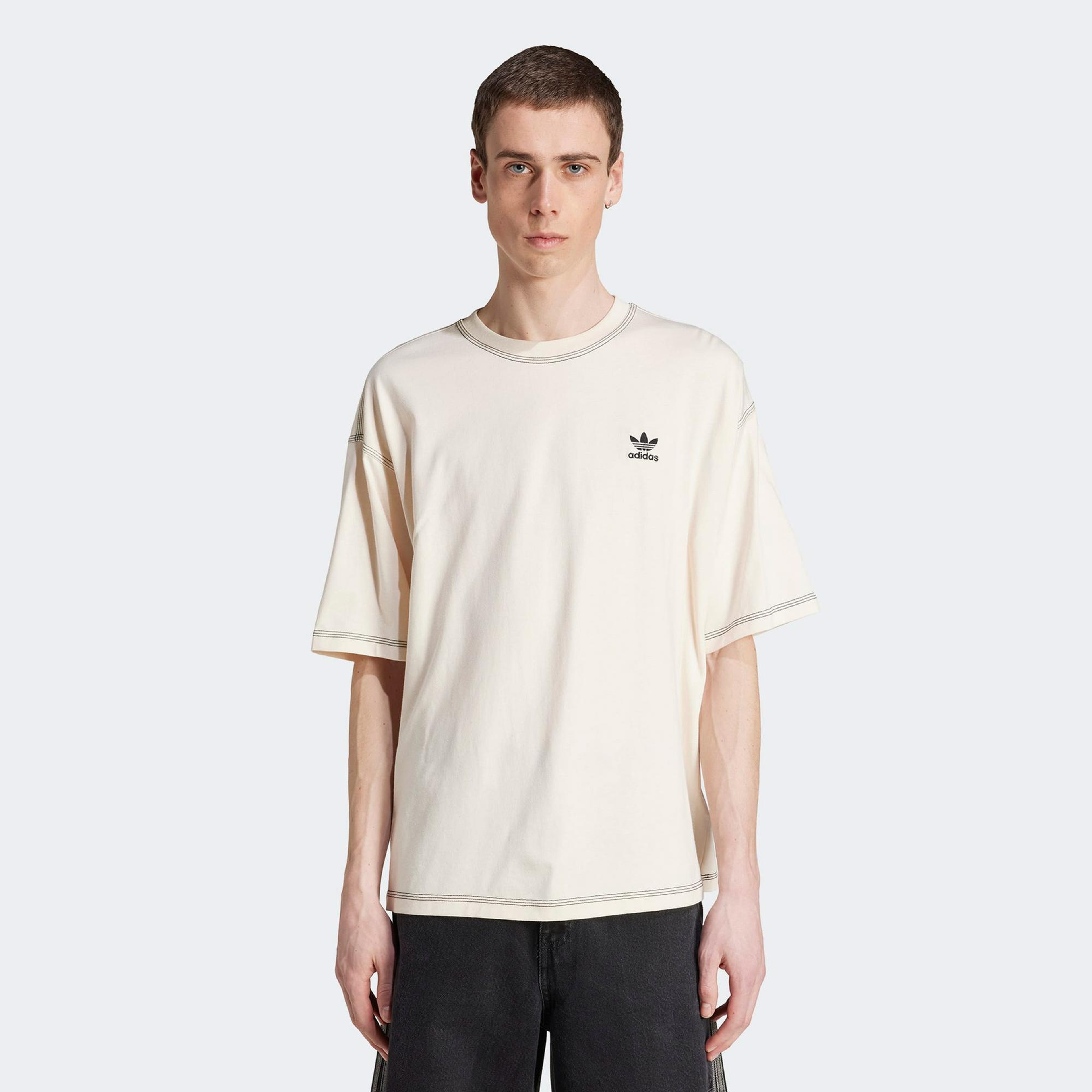 adidas Trefoil Essentials Erkek Krem Rengi T-Shirt