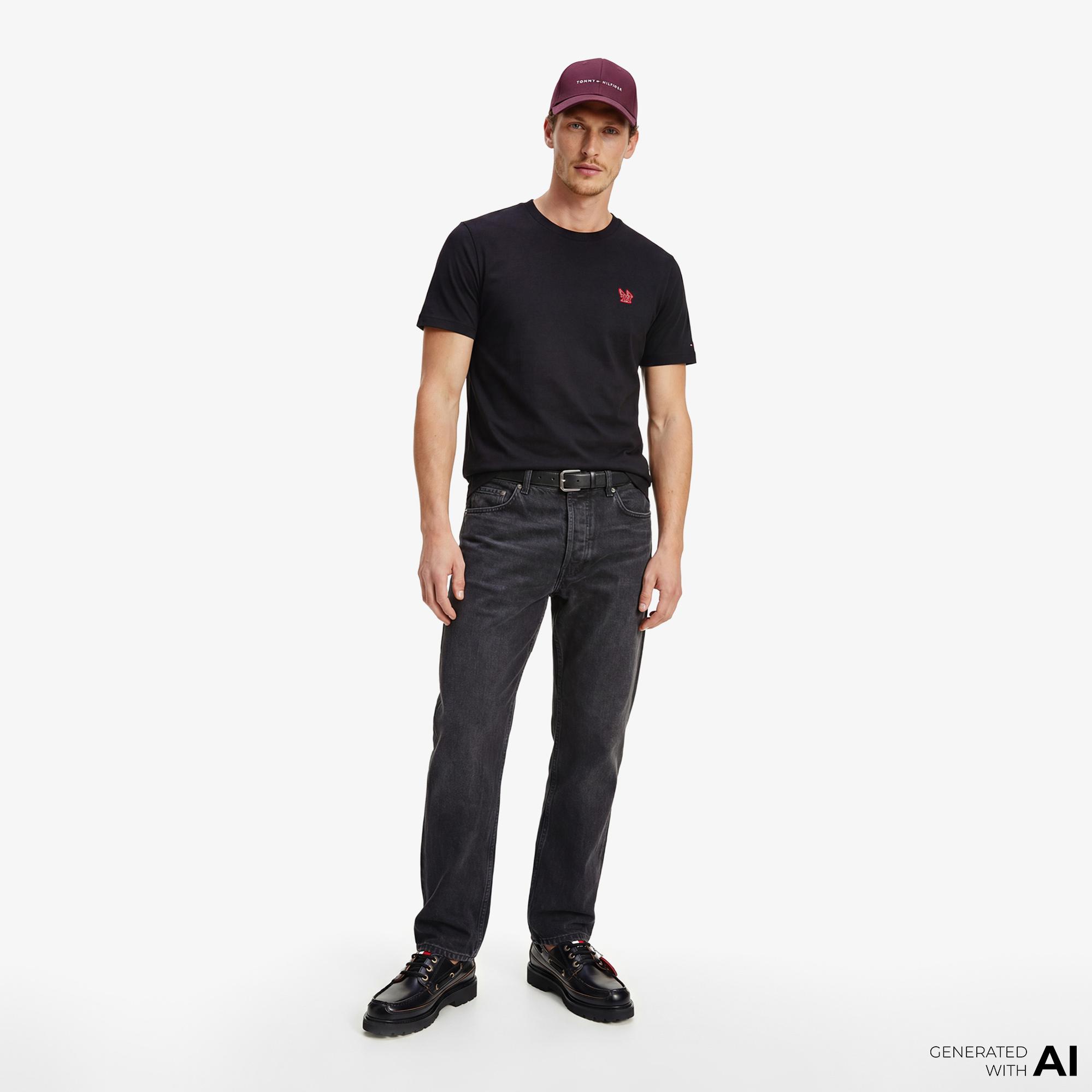 Tommy Hilfiger Moto Pack Erkek Siyah T-Shirt